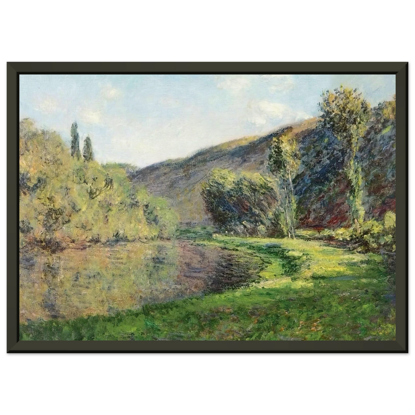 claude monet  The Arm of the Siene at Jeufosse Afternoon Framed Art Print  - Aluminum Frame - 40x50 cm / 16x20 inches