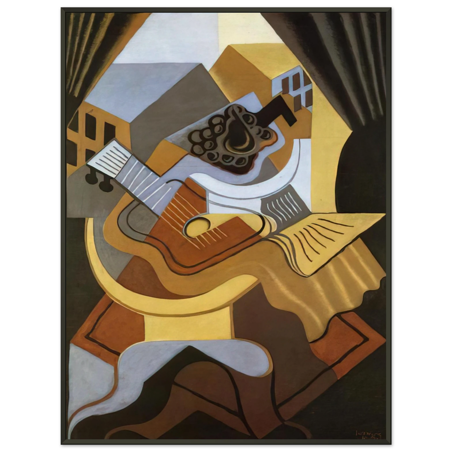 Juan Gris  PEDISTAL TABLE IN FRONT OF THE WINDOW 1921 Framed Art Print  - Aluminum Frame - 60x80 cm / 24x32 inches