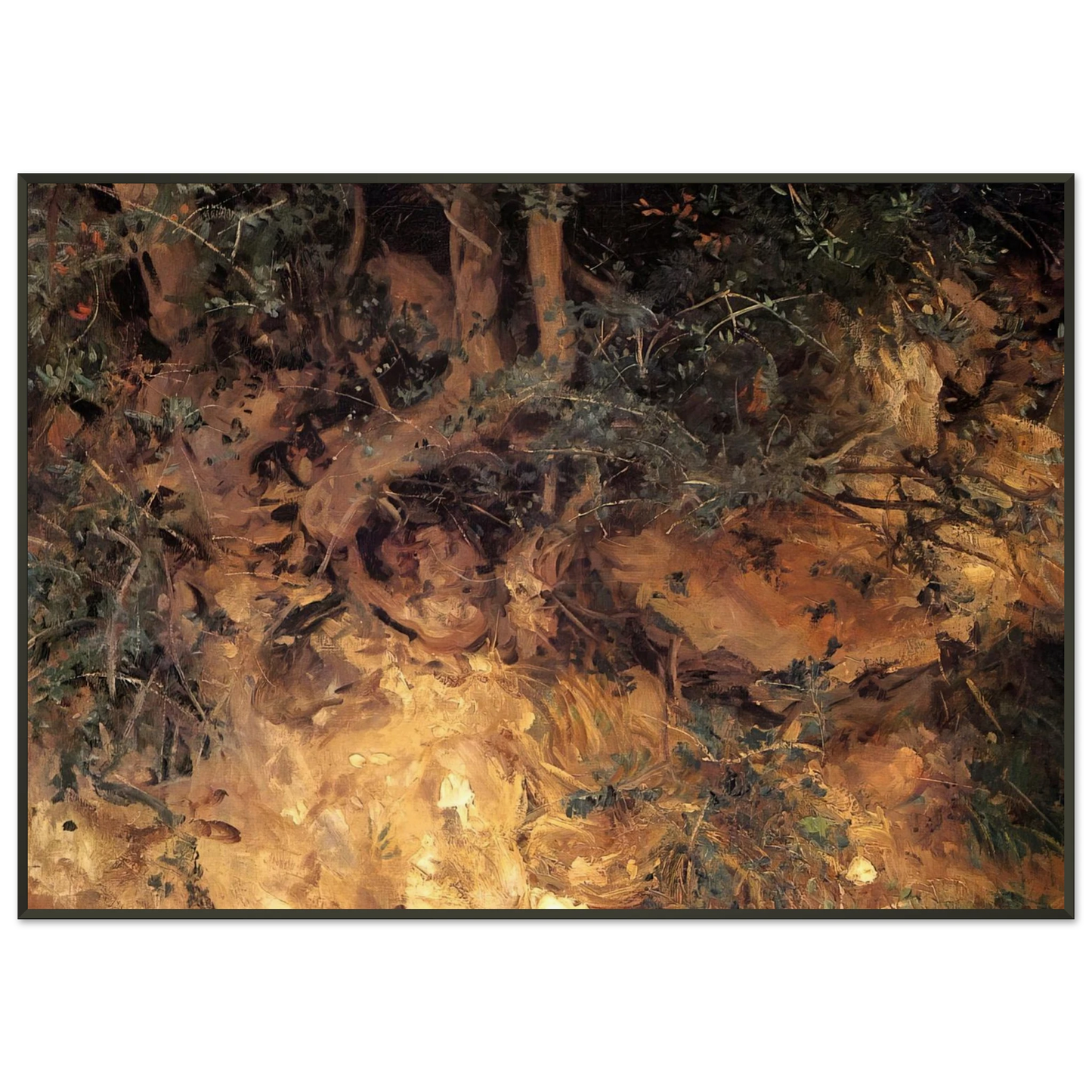 John Singer Sargent Valdemosa Majorca Thistles and Herbage on a Hillside Framed Art Print - Aluminum Frame - 21x29.7 cm / 8x12"