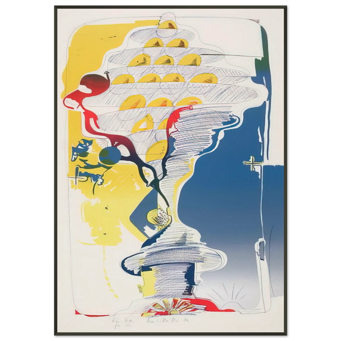 Dieter Roth By the Sea from Behind 1972 Framed Art Print - Aluminum Frame - 21x29.7 cm / 8x12"