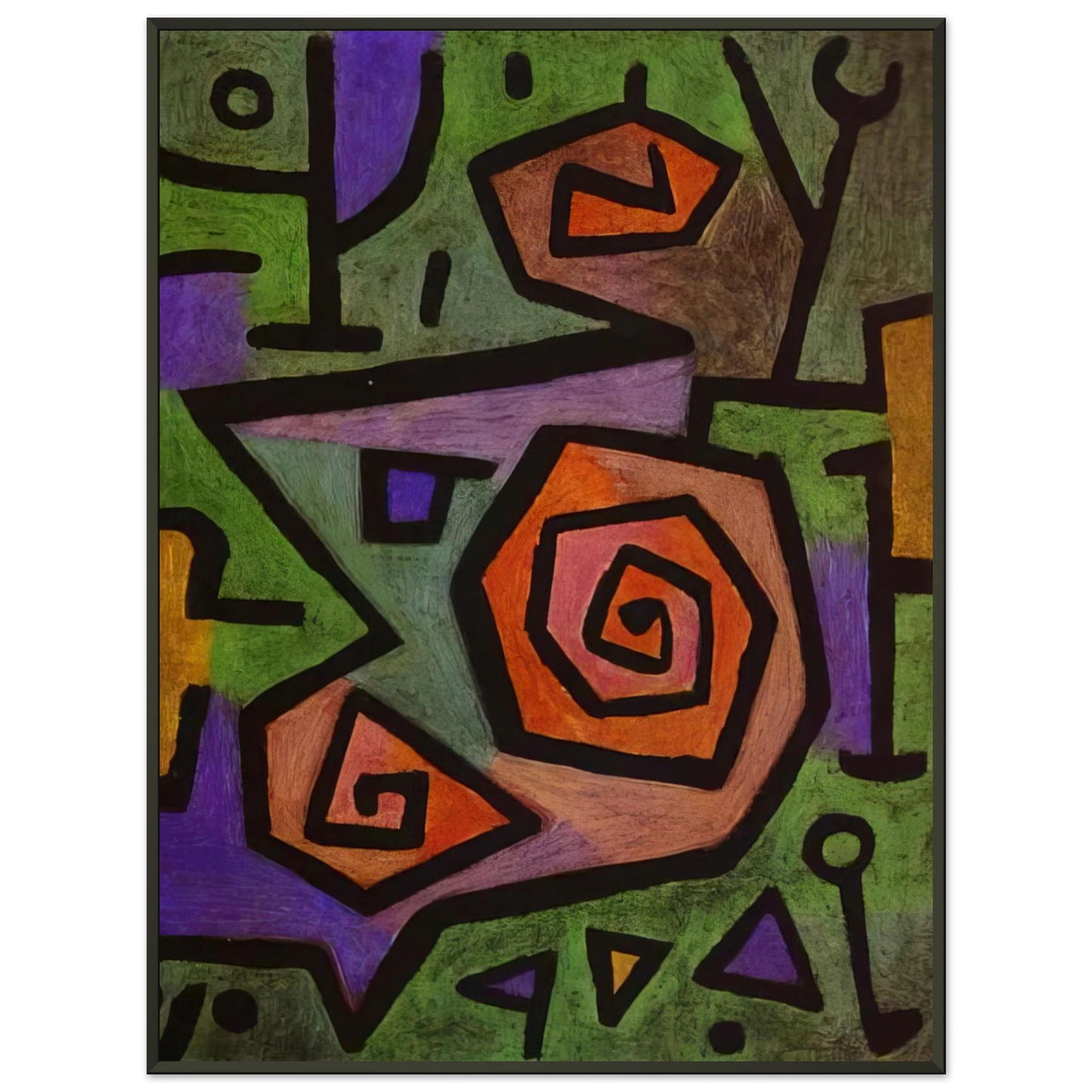 Paul Klee HEROIC ROSES 1938 Framed Art Print - Aluminum Frame - 70x100 cm / 28x40 inches