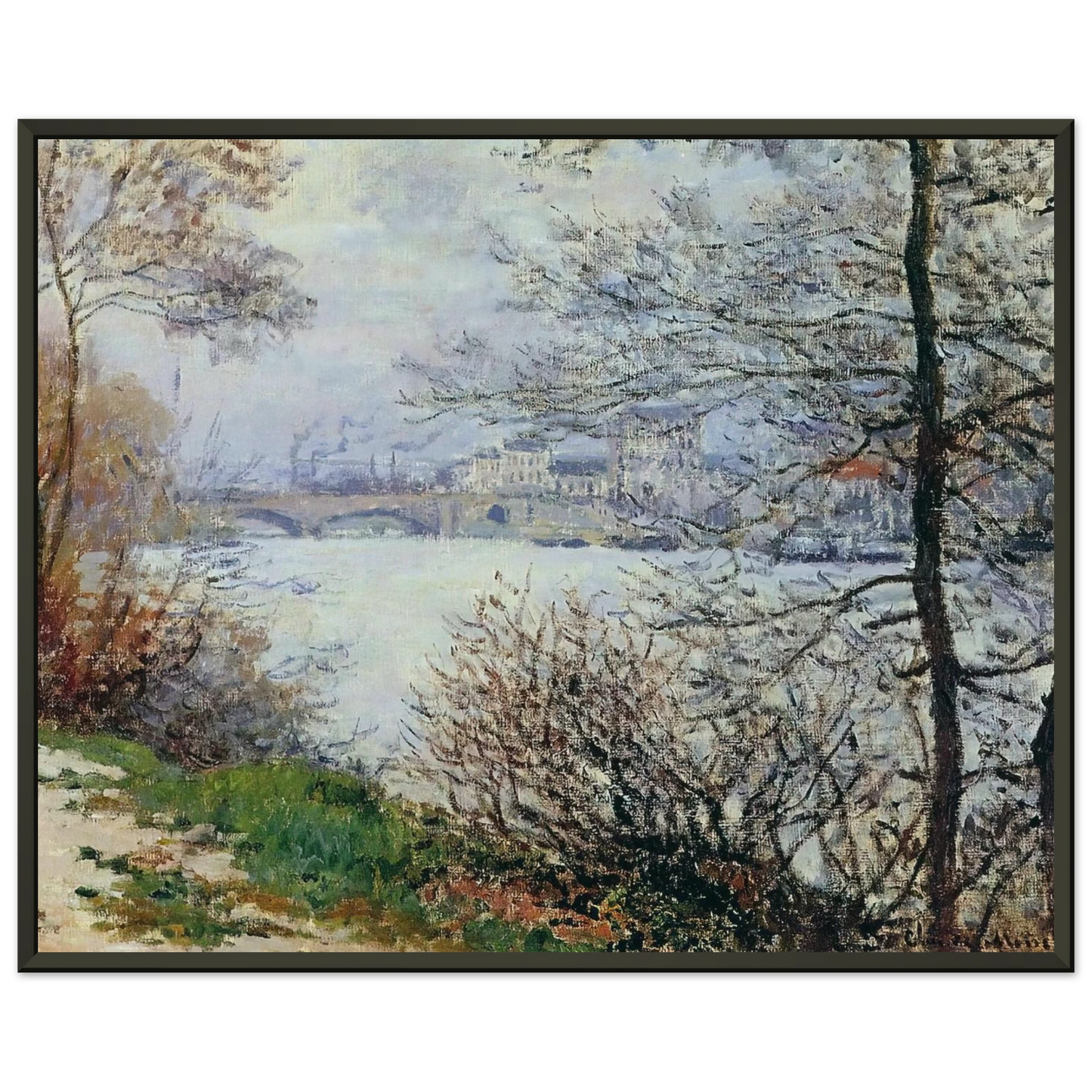 claude monet  The Banks of the Seine Ile de la GrandeJatte Framed Art Print  - Aluminum Frame - 40x50 cm / 16x20 inches