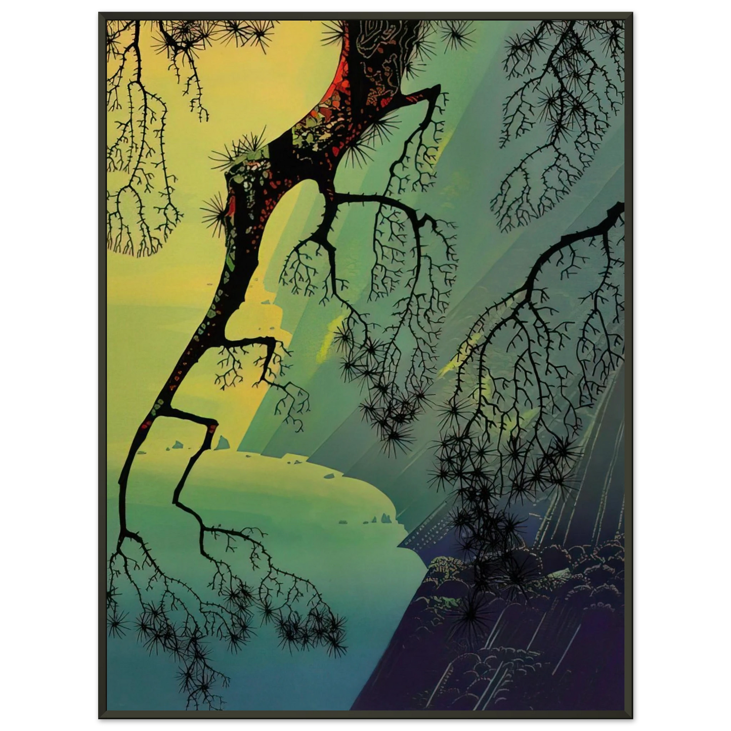 Eyvind Earle Fog Mist Framed Art Print - Aluminum Frame - 40x50 cm / 16x20 inches