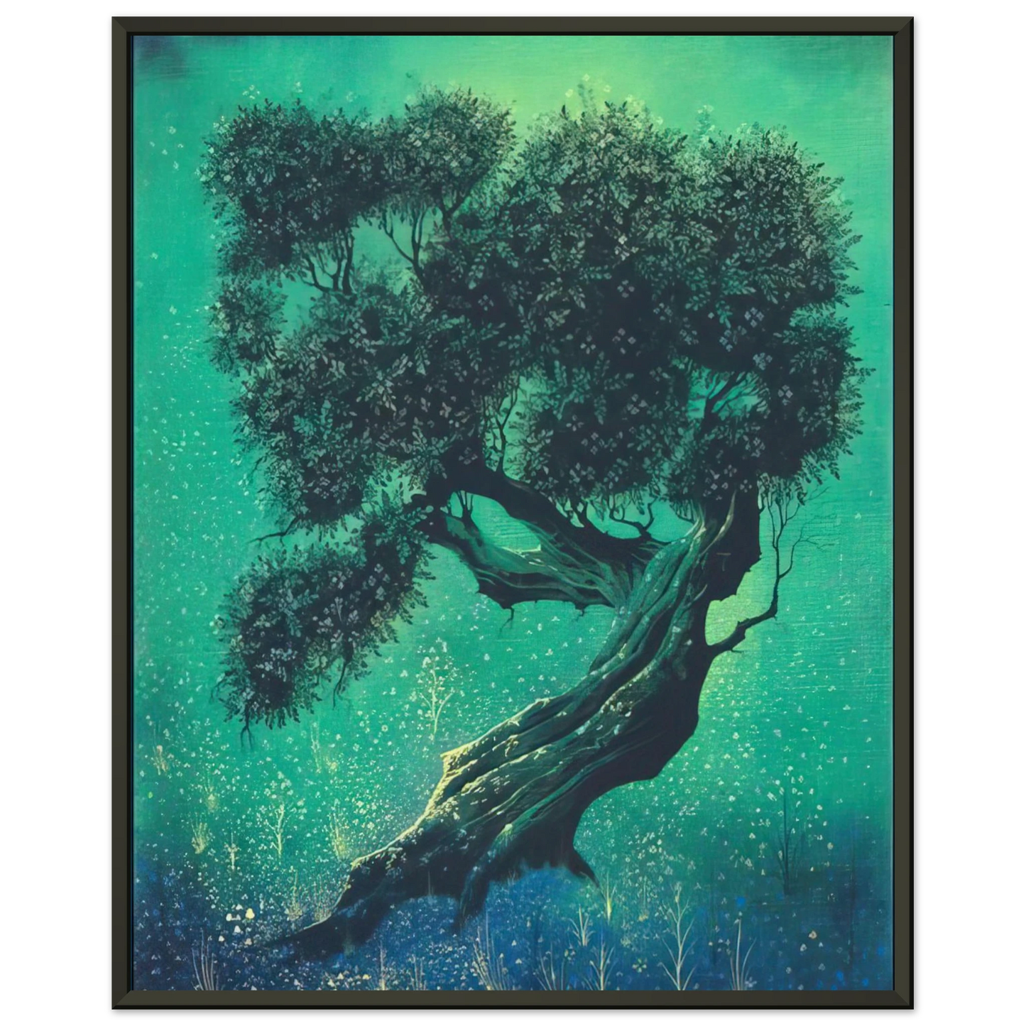 Eyvind Earle Solitary Bonsai Framed Art Print - Aluminum Frame - 40x50 cm / 16x20 inches