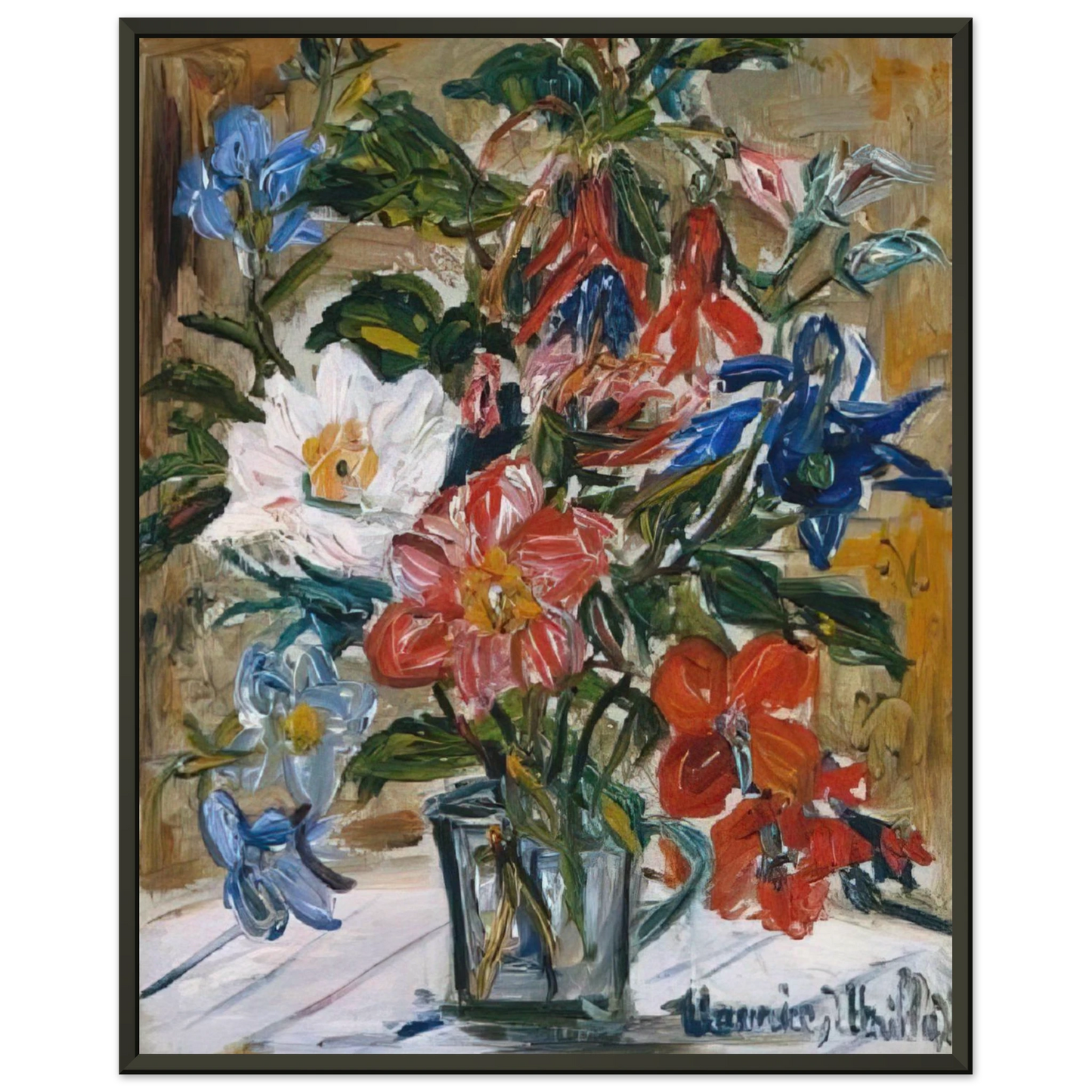 Maurice Utrillo VASE WITH FLOWERS Framed Art Print - Aluminum Frame - 40x50 cm / 16x20 inches