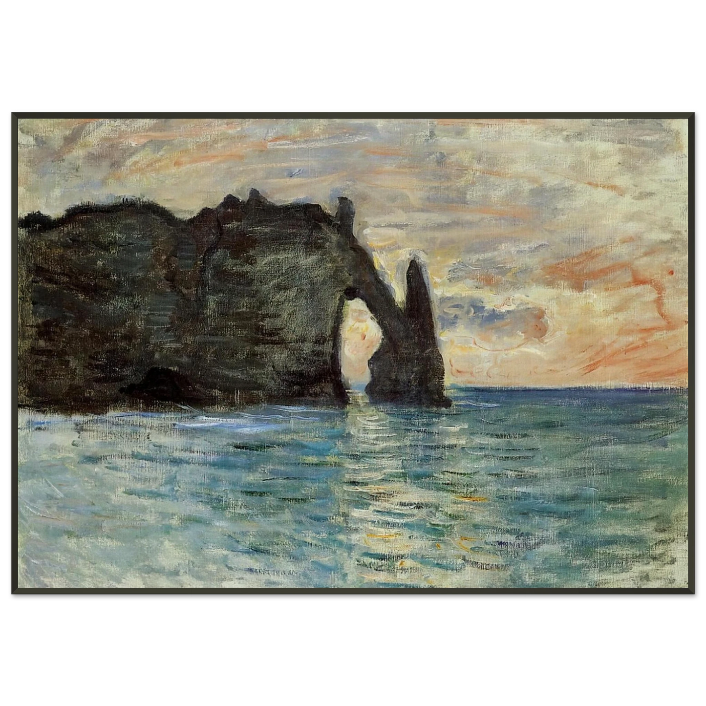 claude monet The Manneport Cliff at Etretat Framed Art Print - Aluminum Frame - 21x29.7 cm / 8x12"
