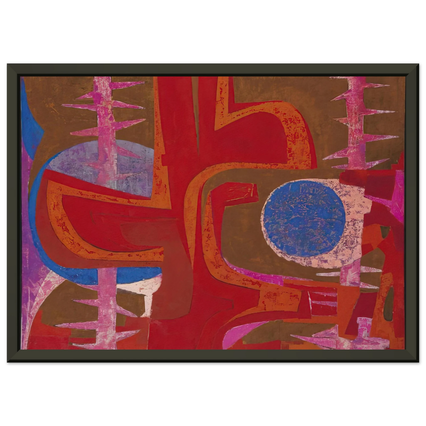 Pedro Coronel Sobre la tumba de Justino Framed Art Print - Aluminum Frame - 40x50 cm / 16x20 inches