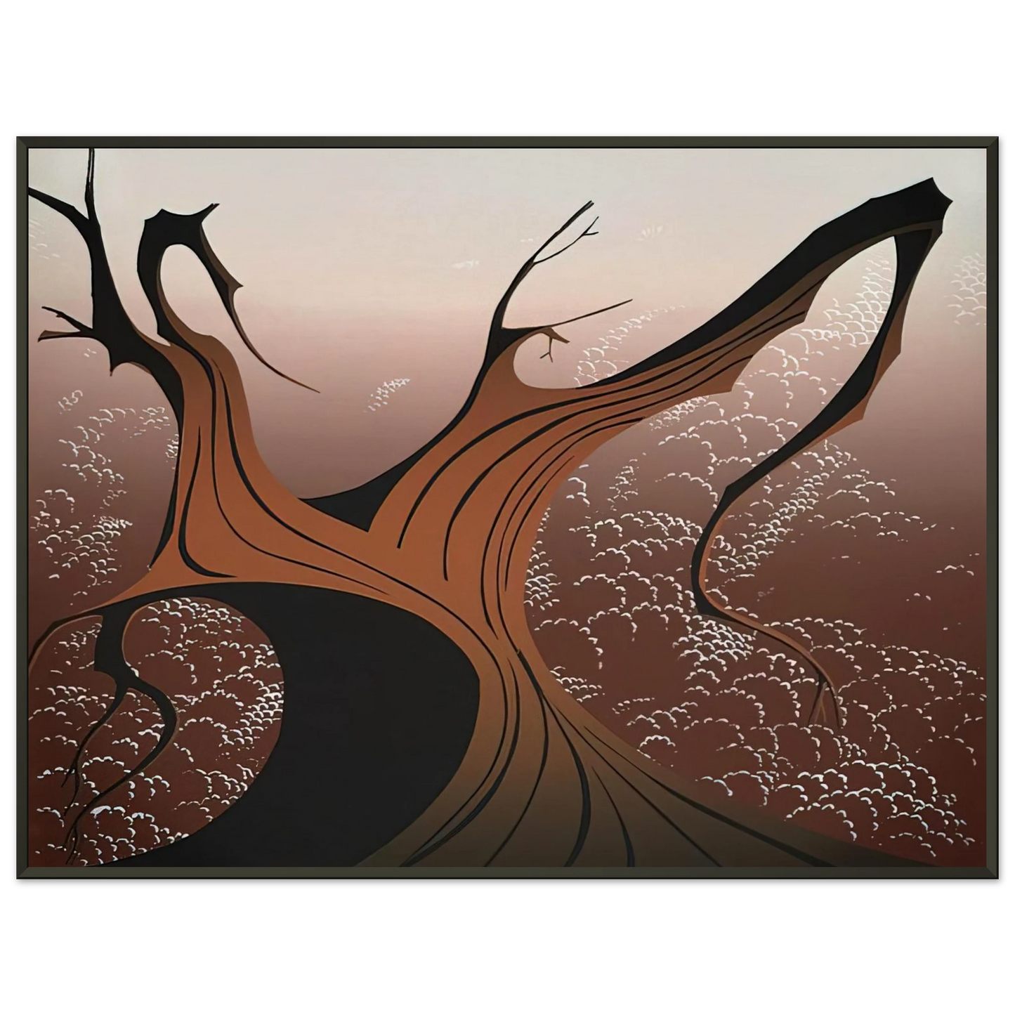 Eyvind Earle Brown Tree Framed Art Print - Aluminum Frame - 70x100 cm / 28x40 inches