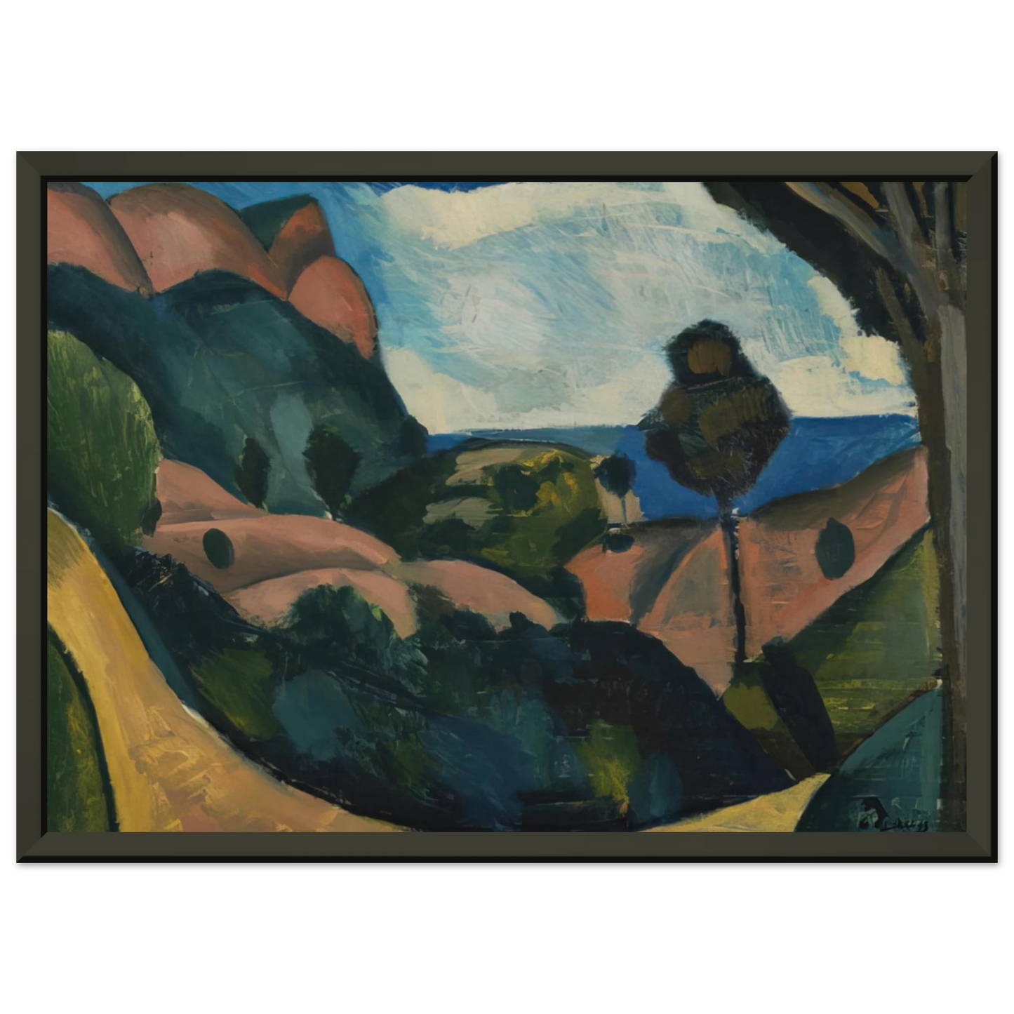 Andre Derain LANDSCAPE NEAR CASSIS 1907 Framed Art Print - Aluminum Frame - 40x50 cm / 16x20 inches