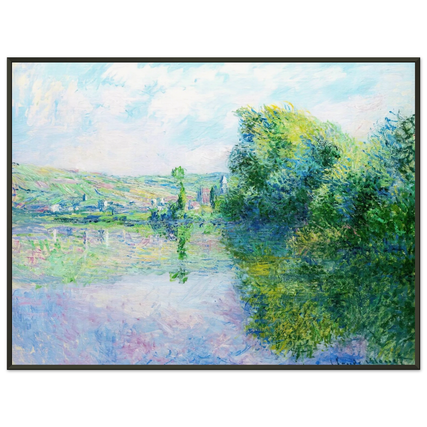 claude monet The Siene at Vetheuil Framed Art Print - Aluminum Frame - 60x80 cm / 24x32 inches