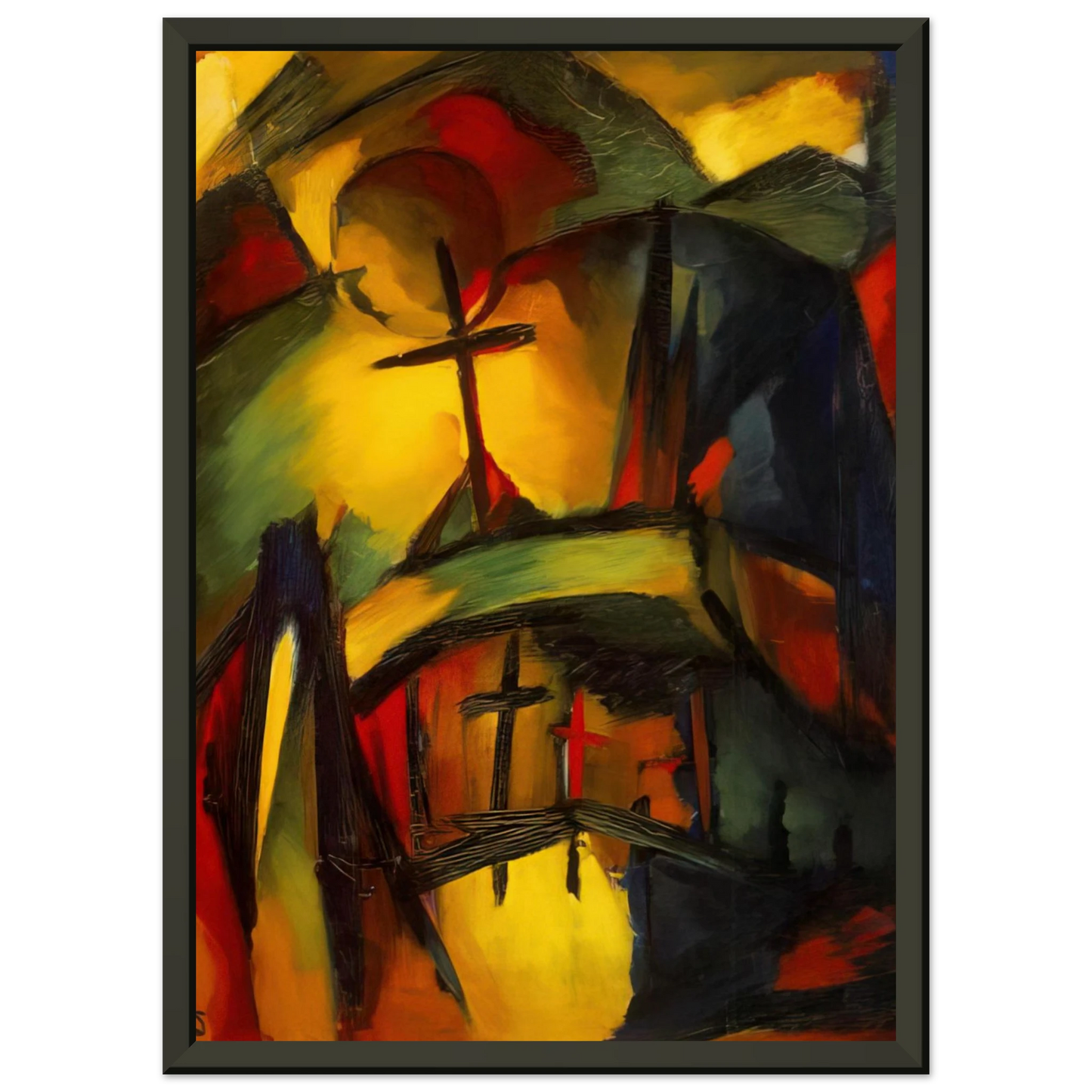 Kurt Schwitters MOUNTAIN GRAVEYARD 1919 Framed Art Print - Aluminum Frame - 70x100 cm / 28x40 inches