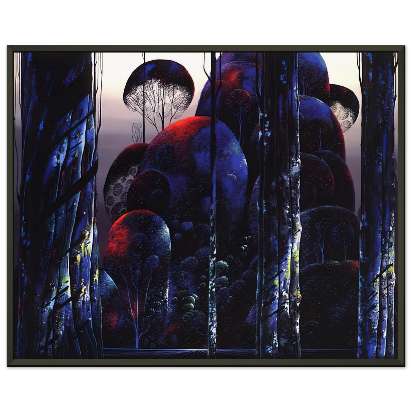Eyvind Earle Trees Draped in Autumn Framed Art Print - Aluminum Frame - 40x50 cm / 16x20 inches