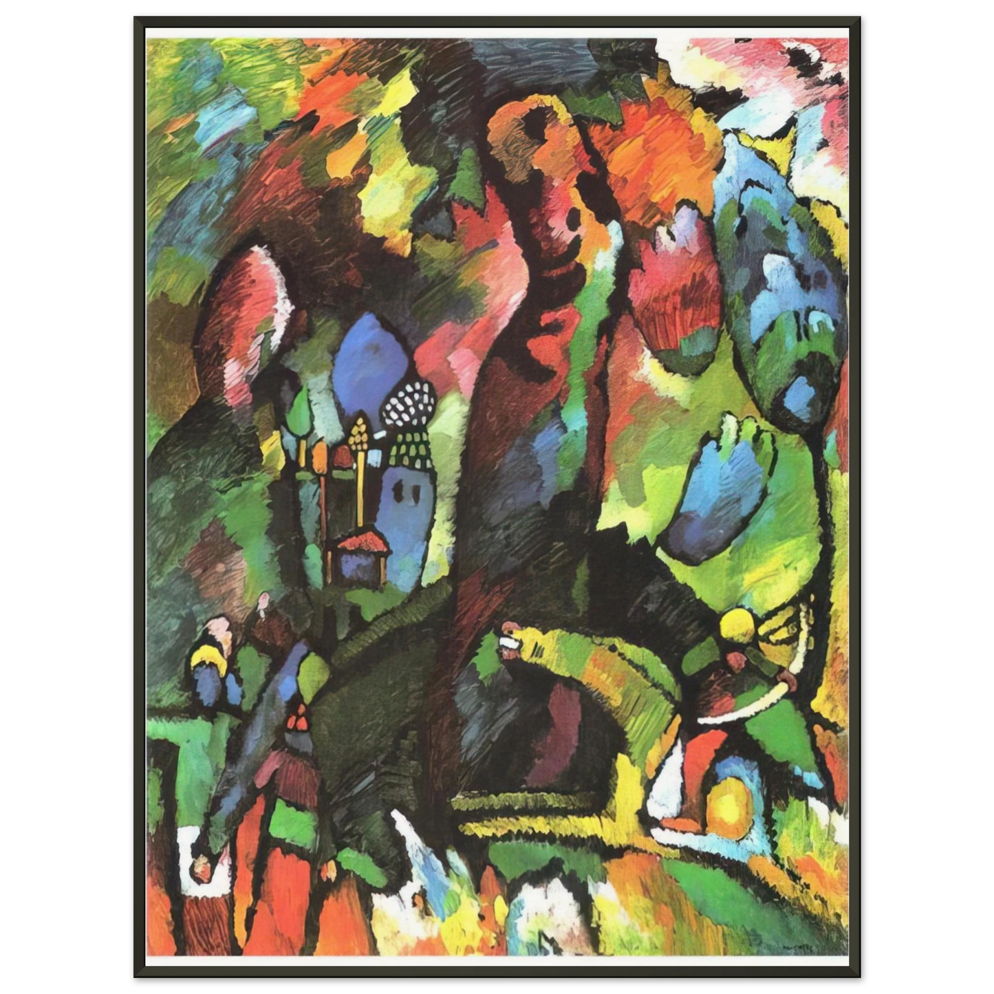 Wassily Kandinsky PICTURE WITH ARCHER 1909 Framed Art Print - Aluminum Frame - 70x100 cm / 28x40 inches