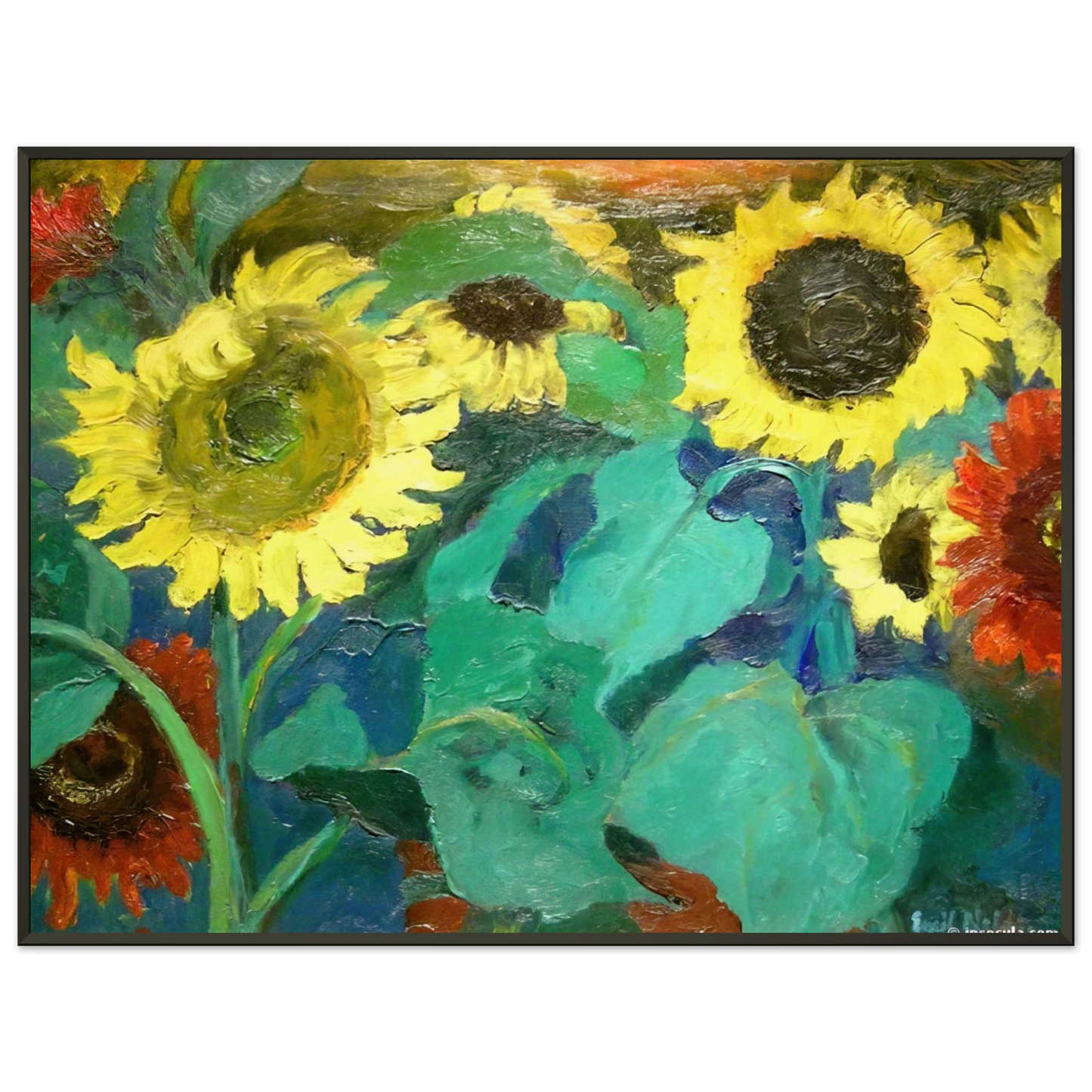 Emil Nolde Sunflowers Framed Art Print - Aluminum Frame - 70x100 cm / 28x40 inches