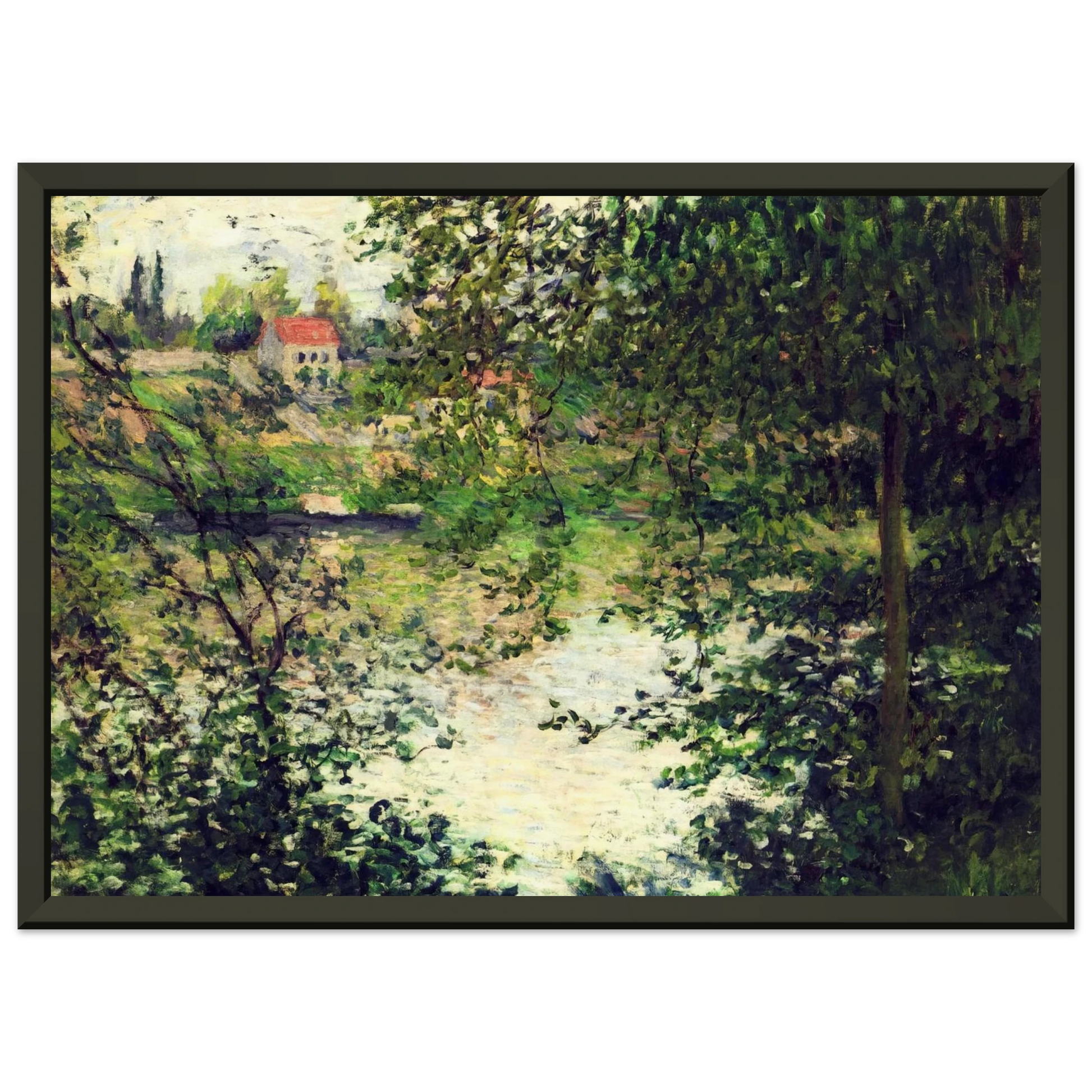 claude monet  Ile de La Grande Jatte Through the Trees Framed Art Print  - Aluminum Frame - 70x100 cm / 28x40 inches