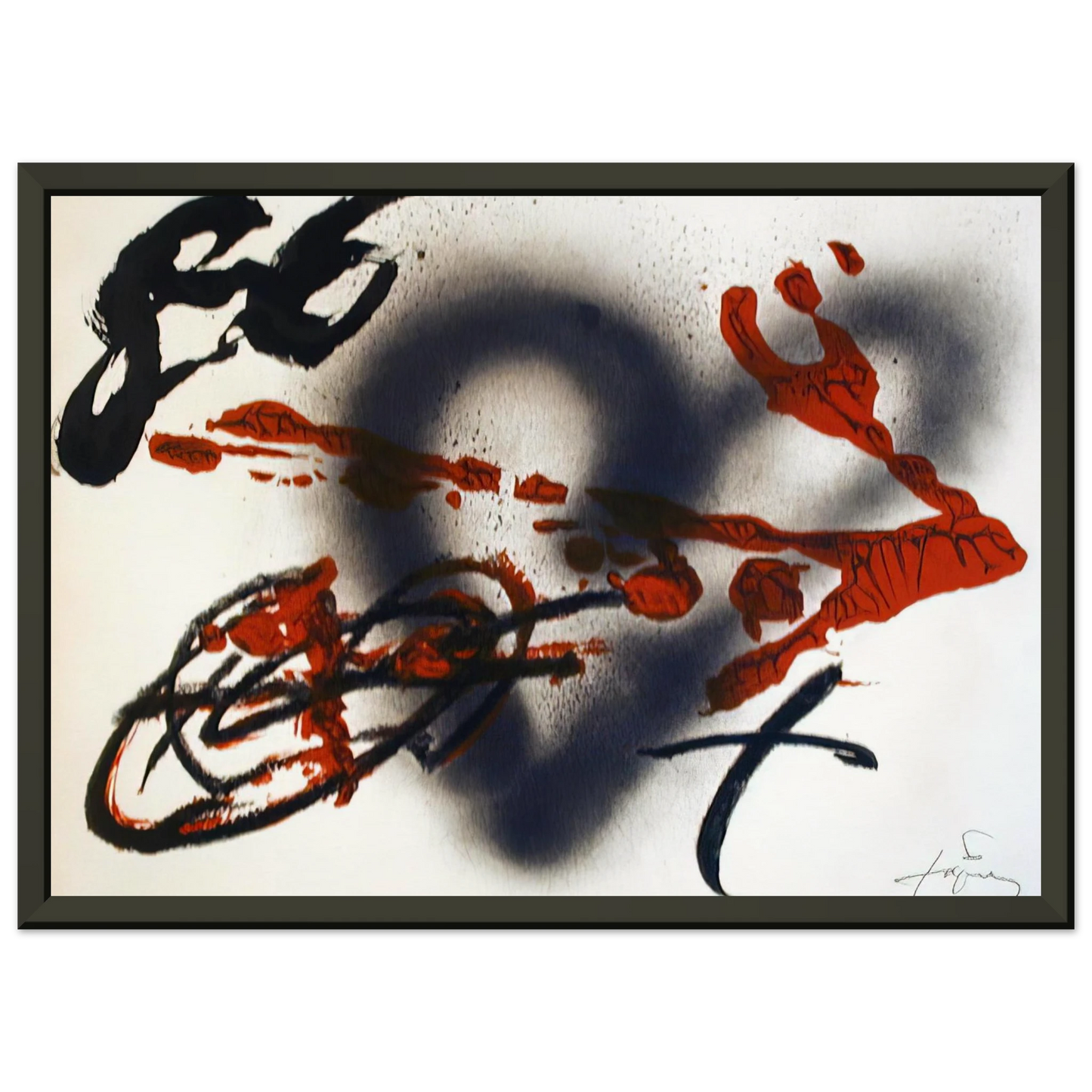 Antoni Tapies COEUR ET FLECHE 1985 Framed Art Print - Aluminum Frame - 40x50 cm / 16x20 inches