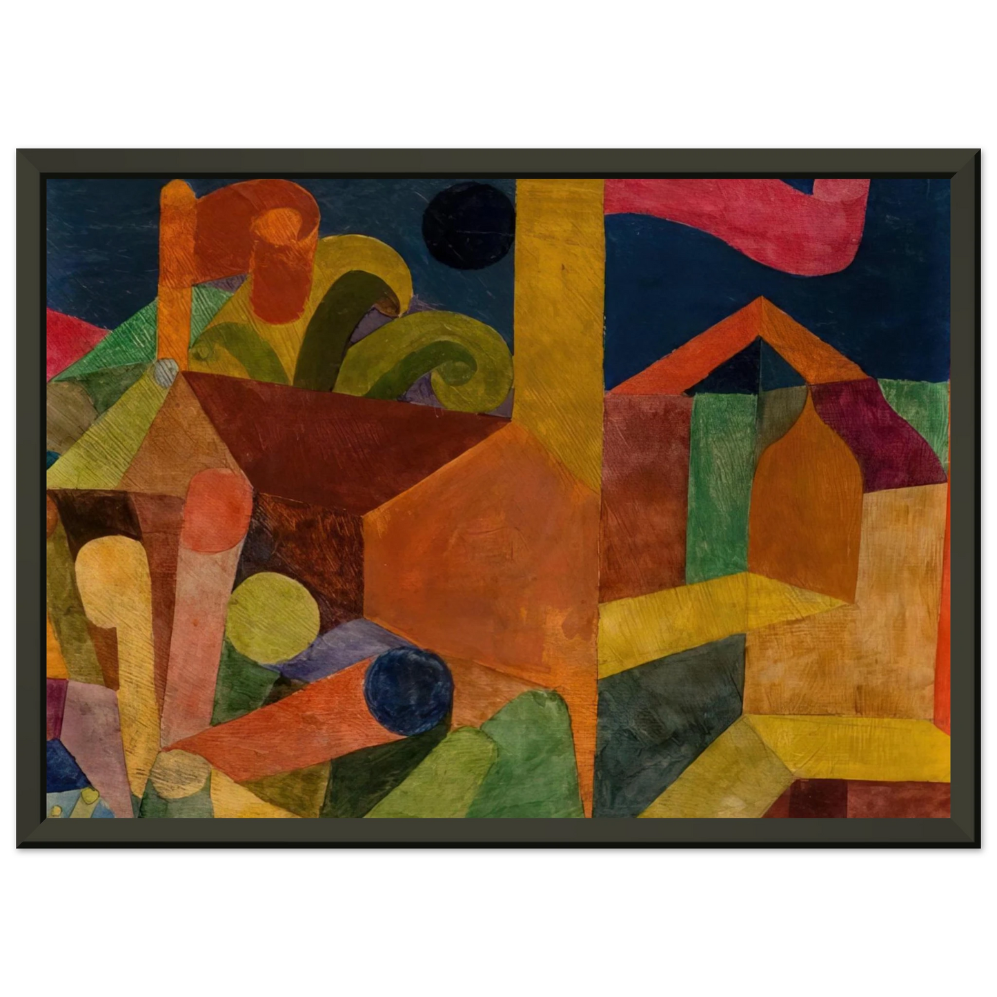 Paul Klee  LANDSCAPE WITH FLAGS 1914 Framed Art Print  - Aluminum Frame - 70x100 cm / 28x40 inches