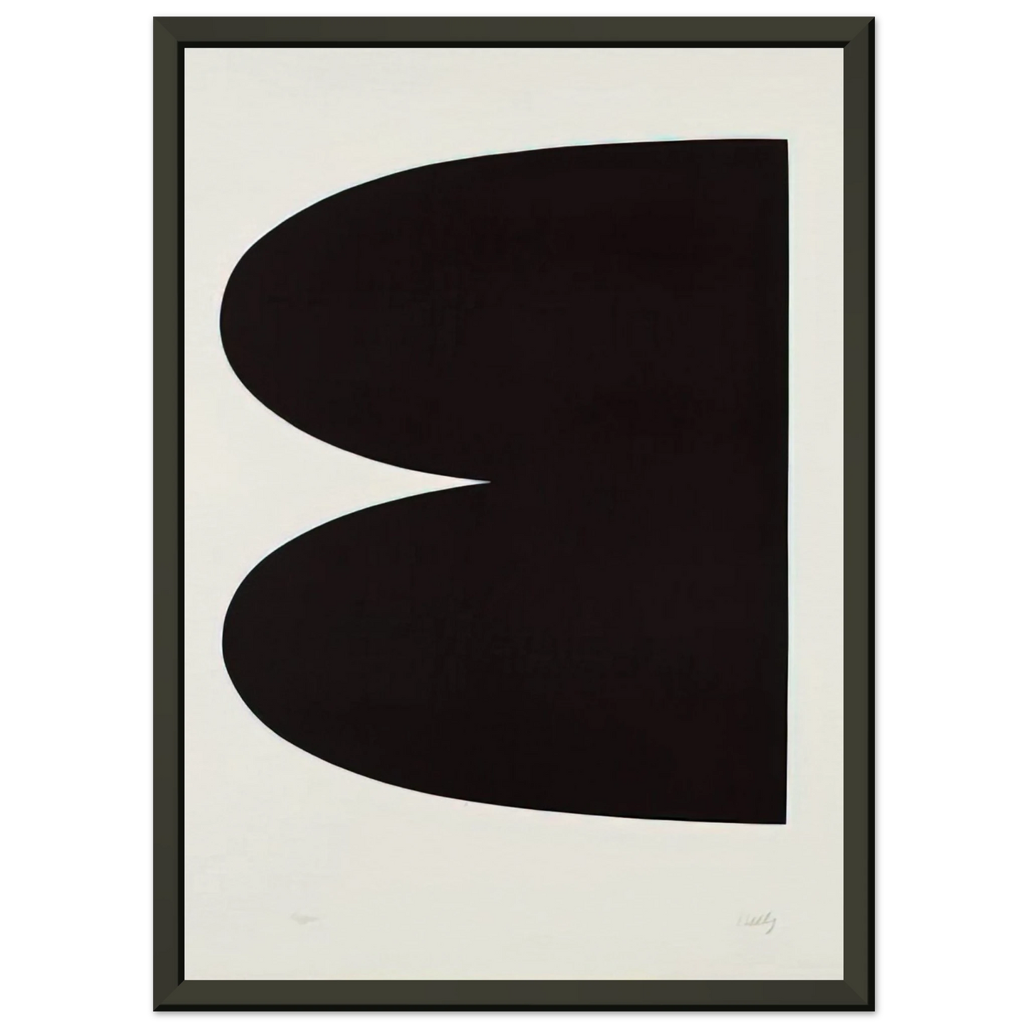 Ellsworth Kelly Black from Suite of TwentySeven Color Lithographs Framed Art Print - Aluminum Frame - 70x100 cm / 28x40 inches