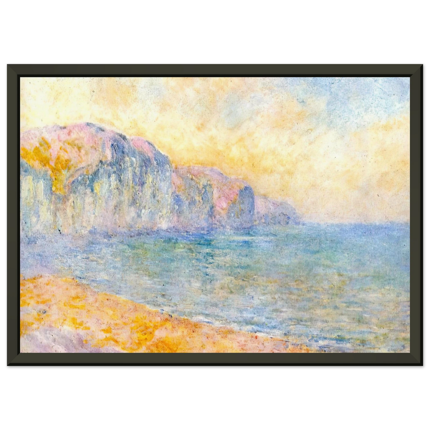 claude monet Cliffs at Pourville Morning Framed Art Print - Aluminum Frame - 60x80 cm / 24x32 inches