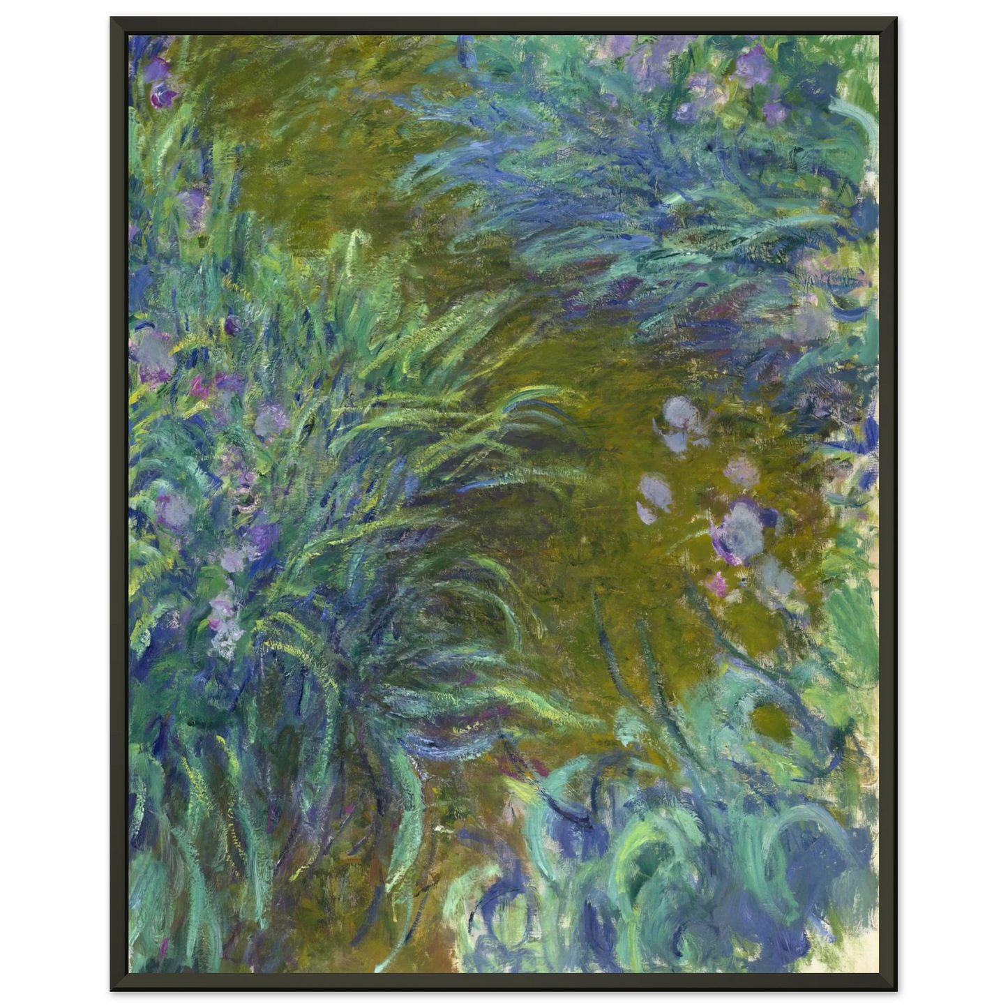 claude monet  Path through the Irises 02 Framed Art Print  - Aluminum Frame - 60x80 cm / 24x32 inches