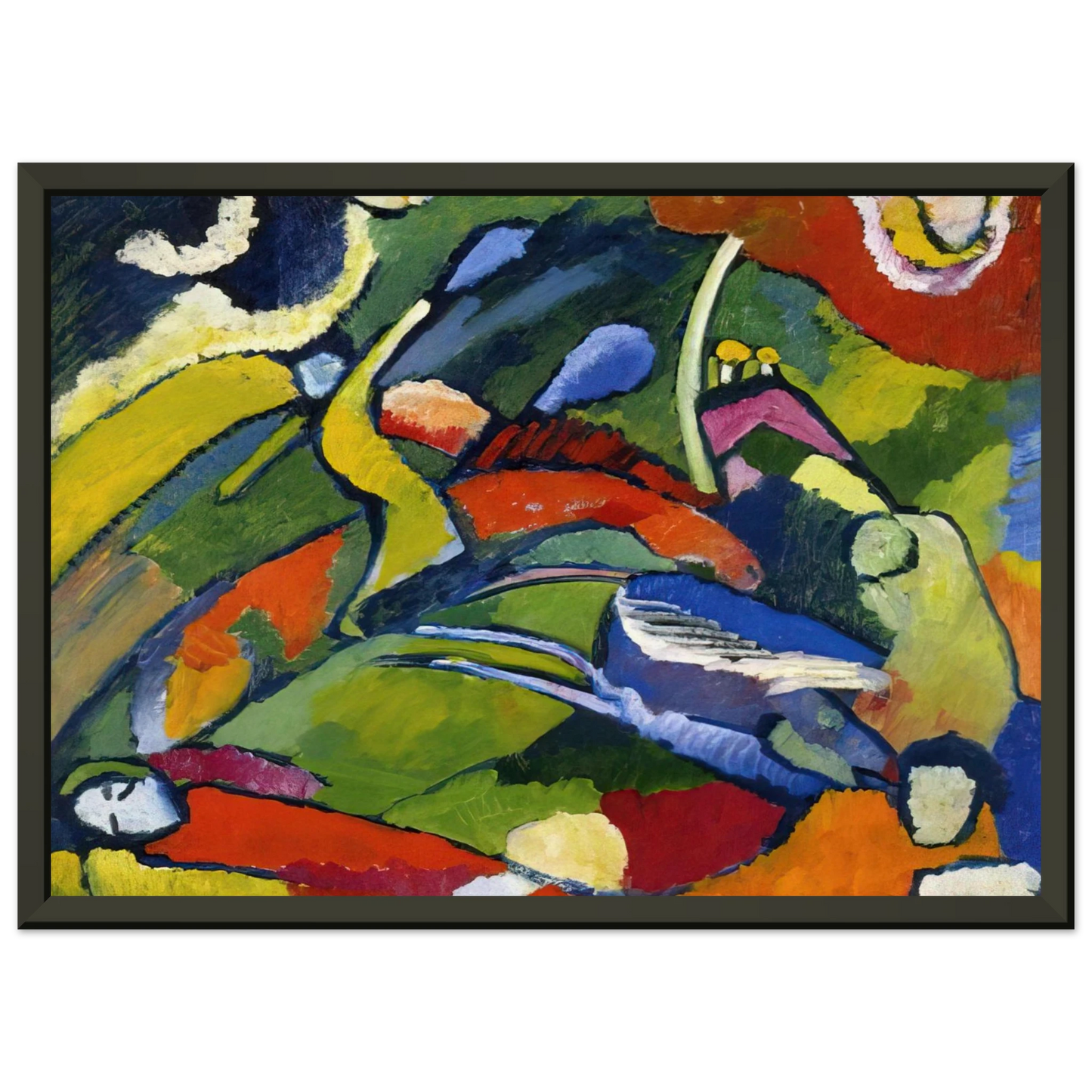 Wassily Kandinsky TWO RIDERS AND RECLINING FIGURE Framed Art Print - Aluminum Frame - 70x100 cm / 28x40 inches