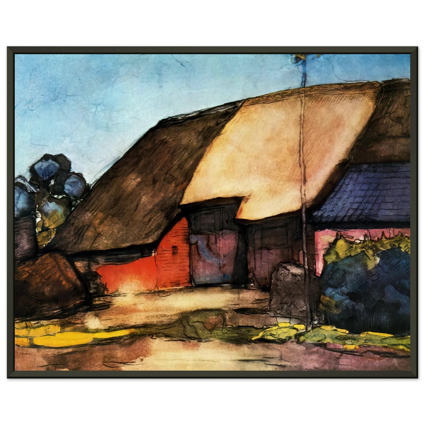 Piet Mondrian Small farm on Nistelrode Framed Art Print - Aluminum Frame - 60x80 cm / 24x32 inches