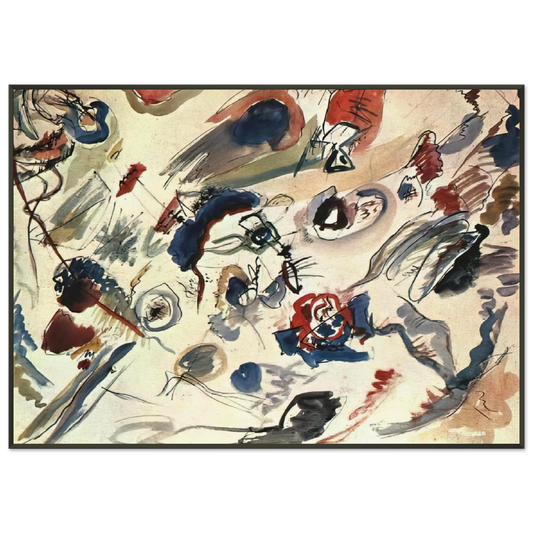 Wassily Kandinsky  FIRST ABSTRACT WATERCOLOR 1910 Framed Art Print  - Aluminum Frame - 21x29.7 cm / 8x12"