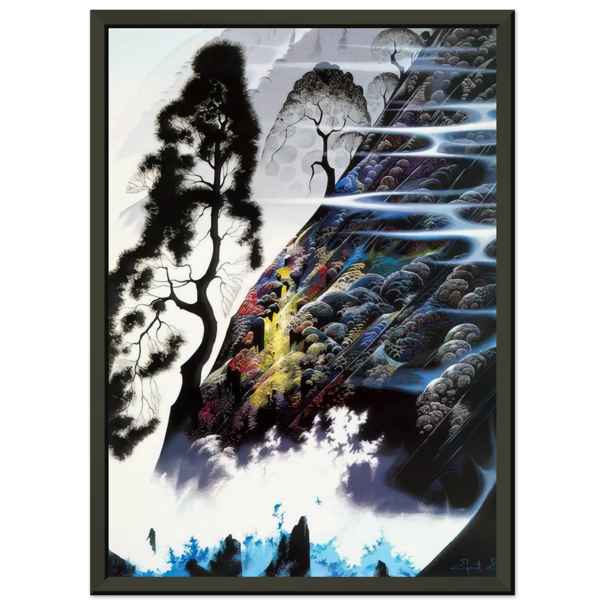 Eyvind Earle  Radient Splendor Framed Art Print  - Aluminum Frame - 40x50 cm / 16x20 inches