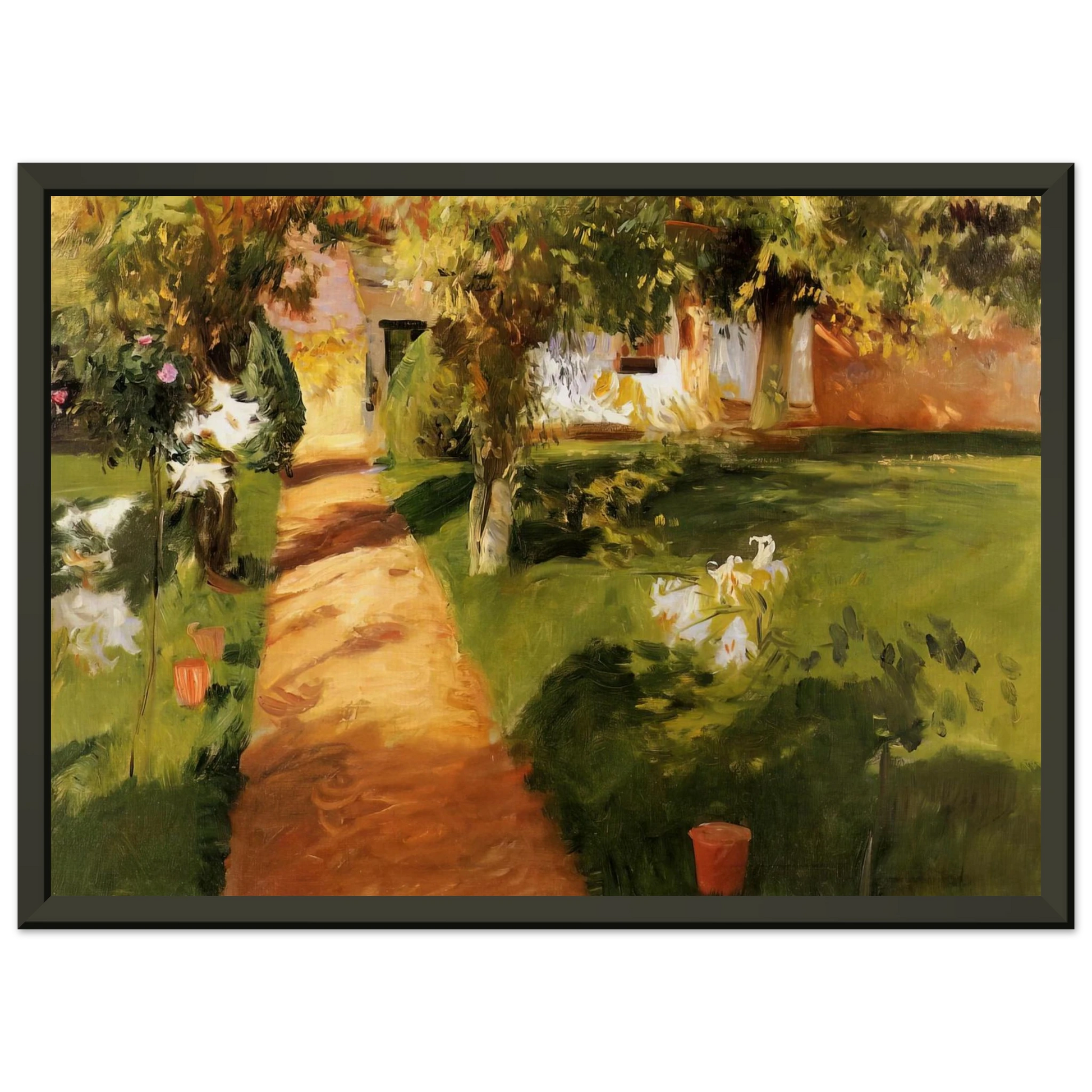 John Singer Sargent  Millets Garden Framed Art Print  - Aluminum Frame - 70x100 cm / 28x40 inches