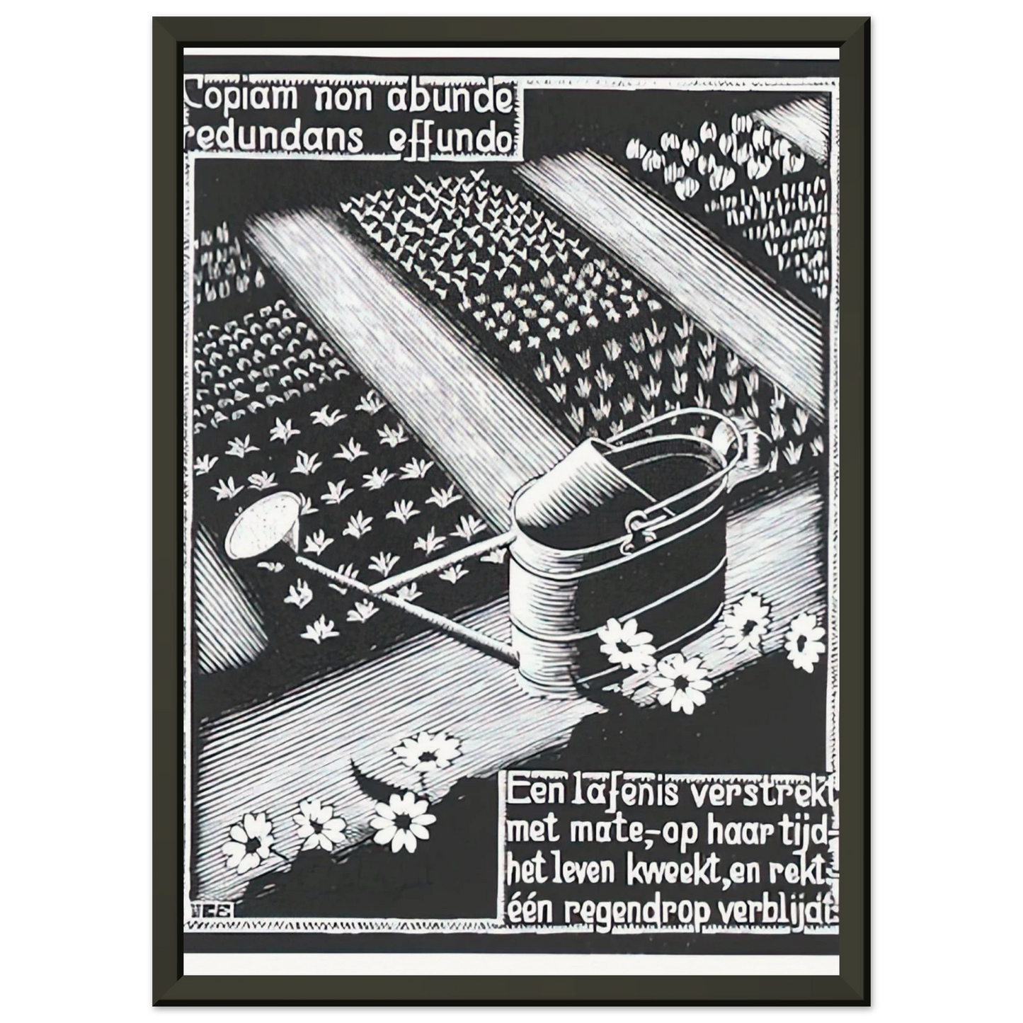 MC Escher  WATERINGCAN Framed Art Print  - Aluminum Frame - 60x80 cm / 24x32 inches