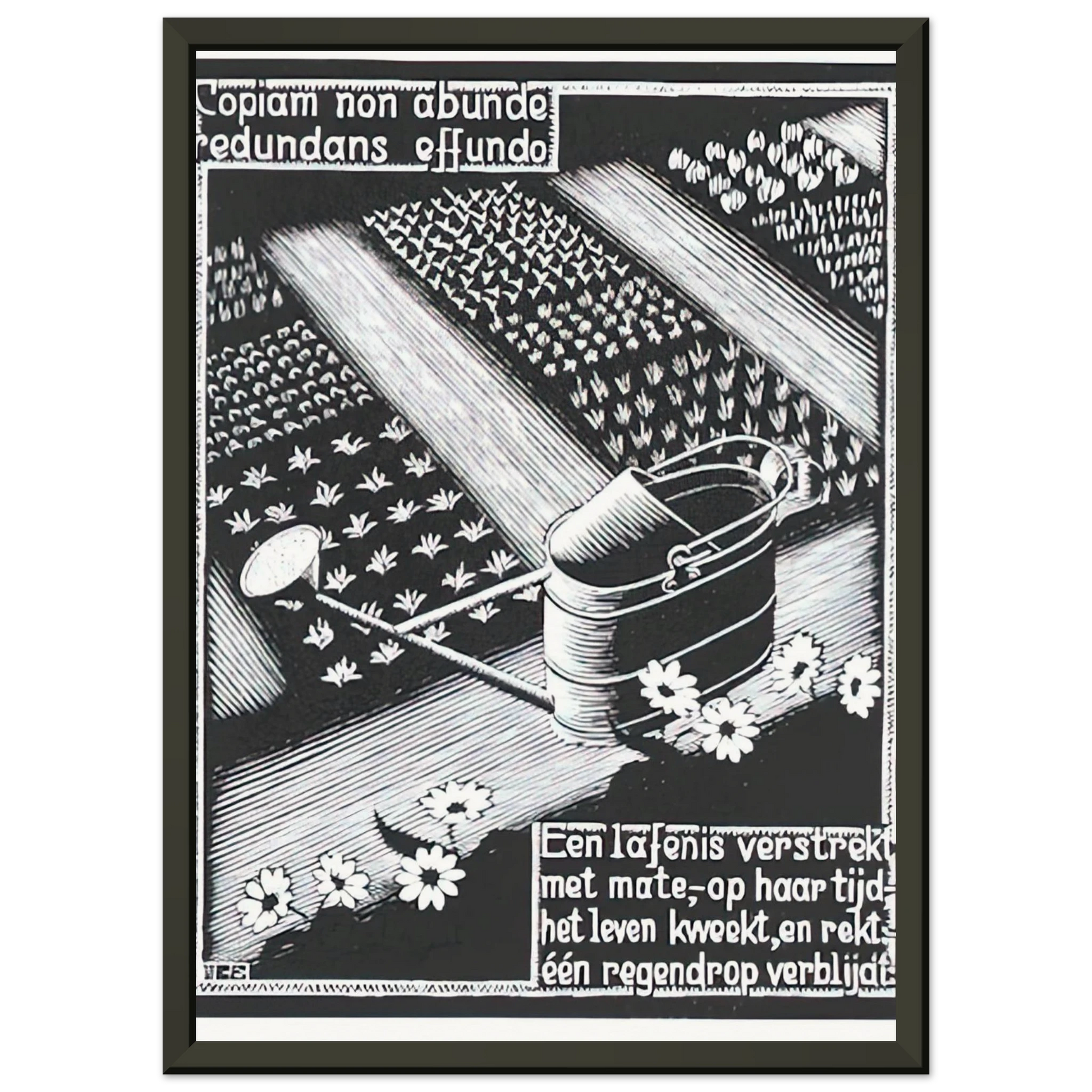 MC Escher  WATERINGCAN Framed Art Print  - Aluminum Frame - 60x80 cm / 24x32 inches