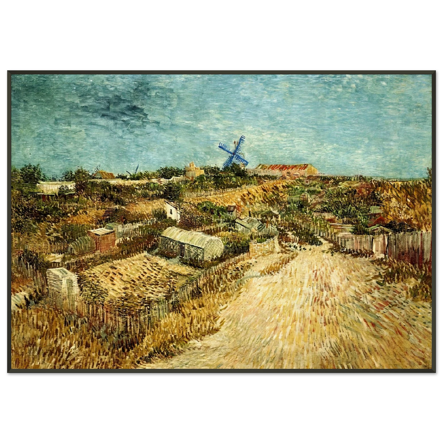 Vincent van Gogh Vegetable Gardens in Montmartre Framed Art Print - Aluminum Frame - 21x29.7 cm / 8x12"