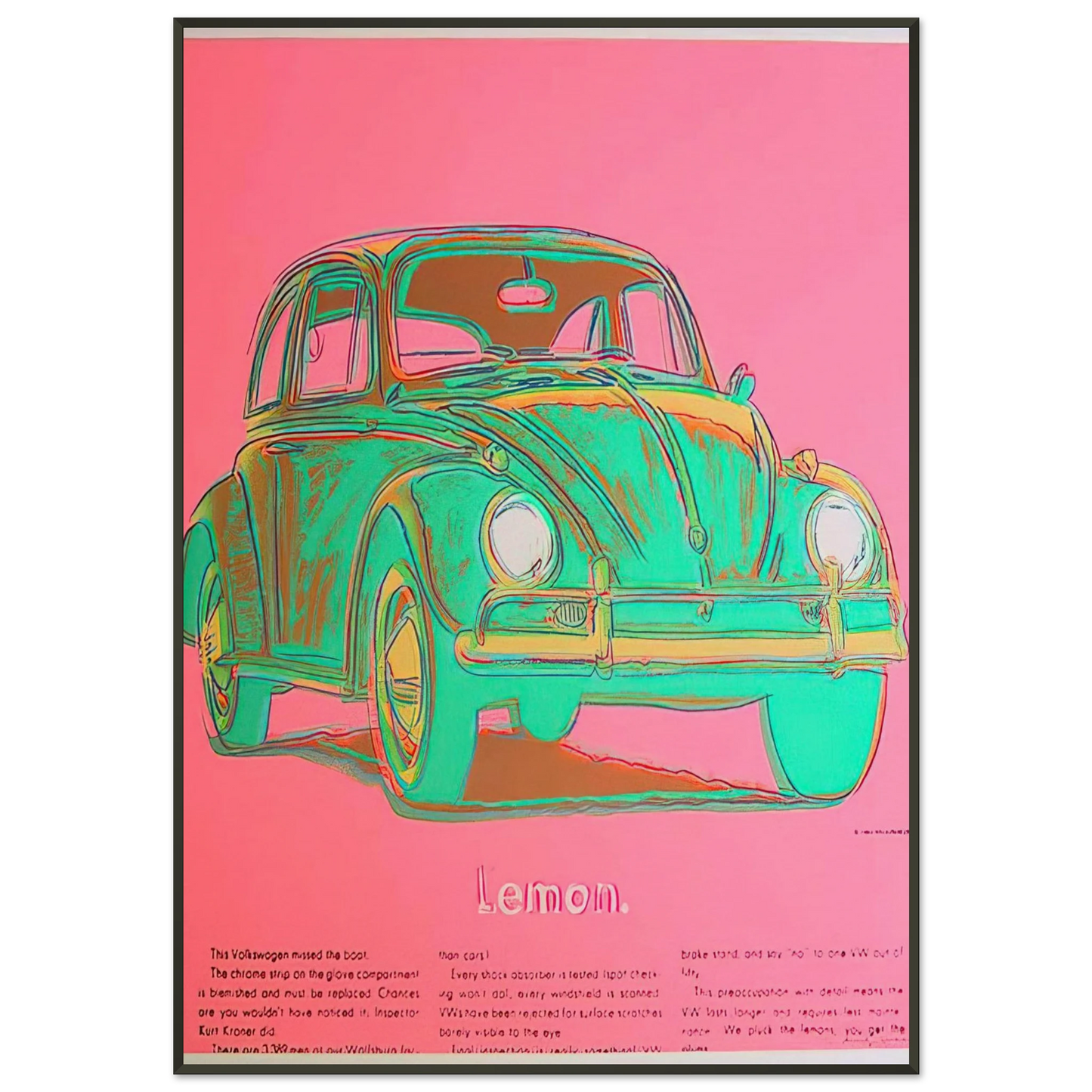 Andy Warhol Volkswagen Framed Art Print - Aluminum Frame - 21x29.7 cm / 8x12"