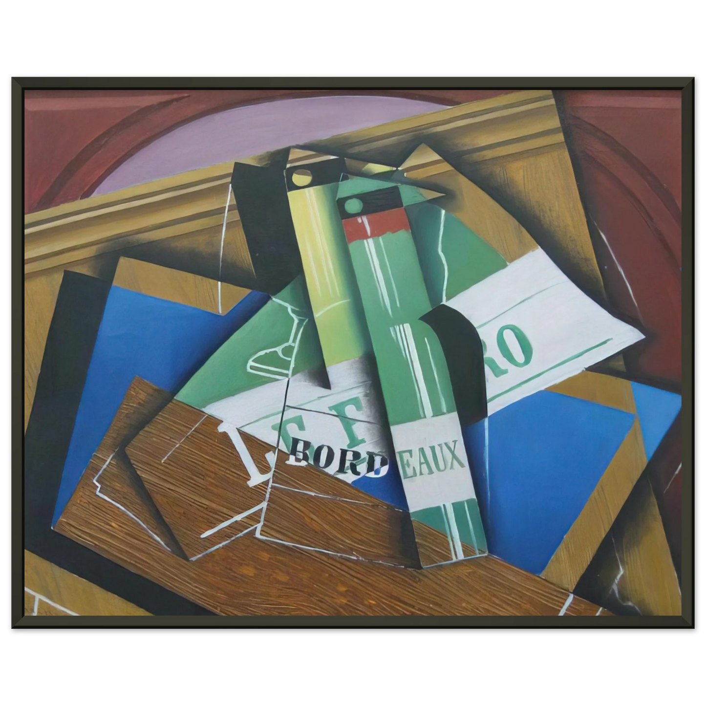 Juan Gris THE BORDEAUX BOTTLE 1915 Framed Art Print - Aluminum Frame - 40x50 cm / 16x20 inches