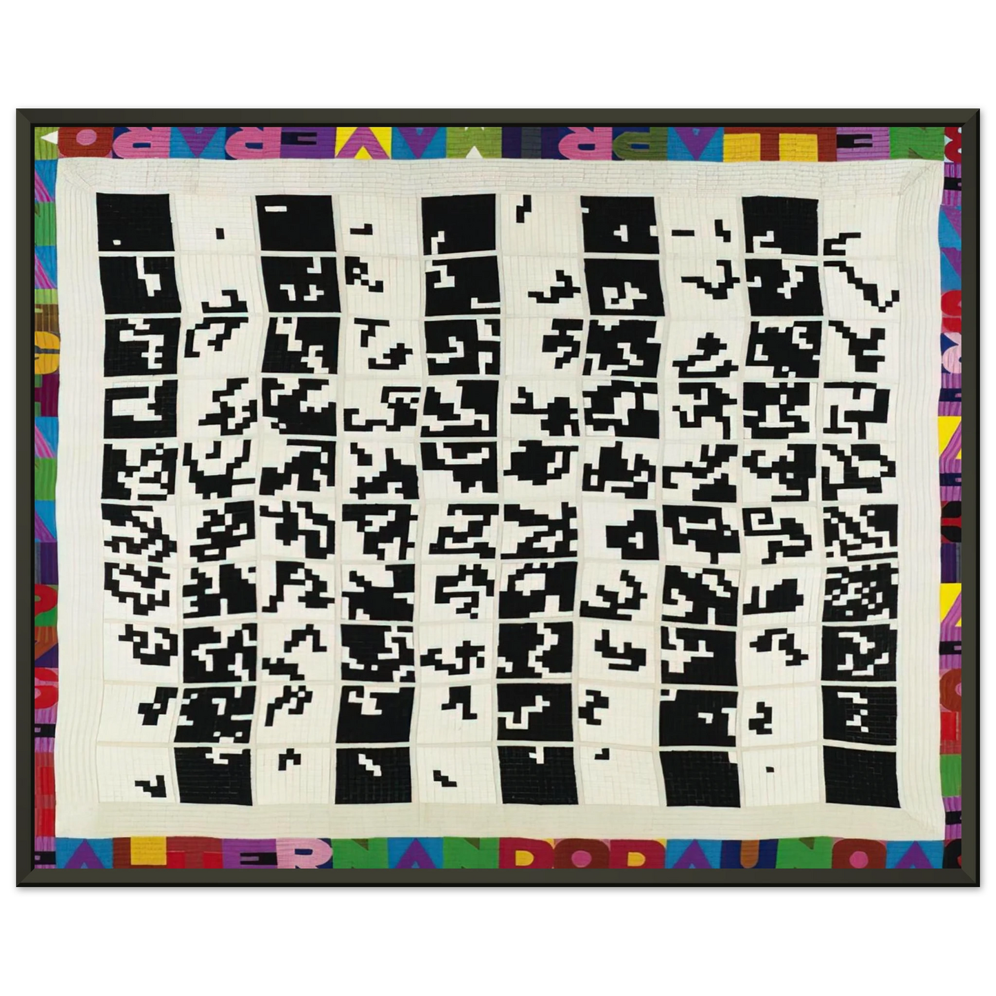 Alighiero Boetti ALTERNANDO DA UNO A CENTO E VICEVERSA 1977 Framed Art Print - Aluminum Frame - 70x100 cm / 28x40 inches