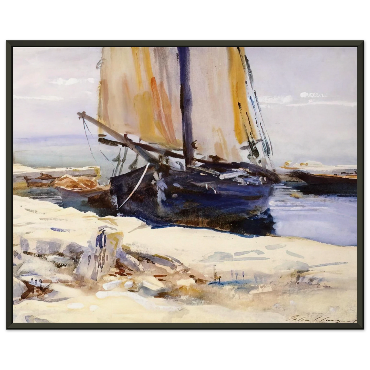 John Singer Sargent Above Lake Garda at San Vigilio Framed Art Print - Aluminum Frame - 70x100 cm / 28x40 inches