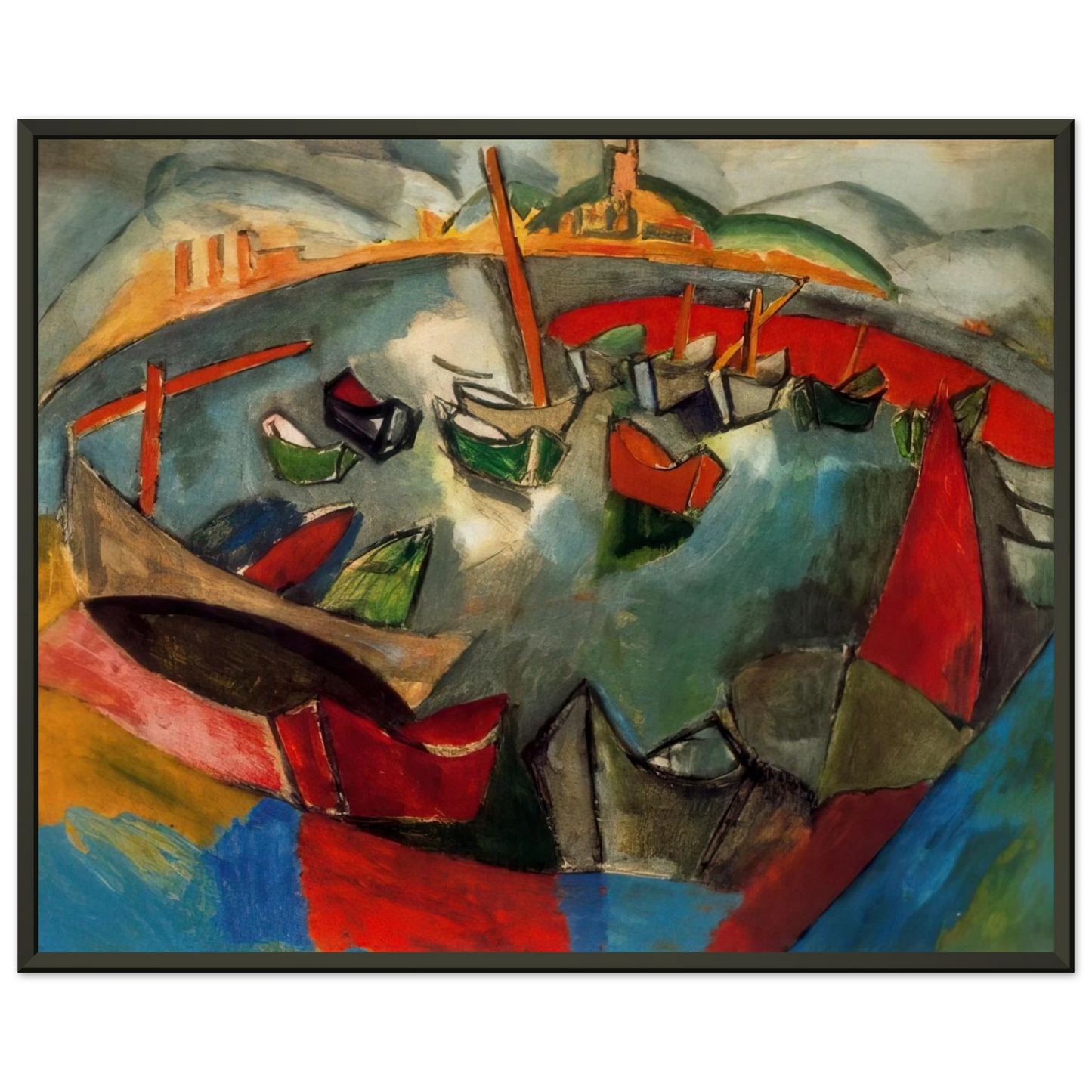 Raoul Dufy BOATS IN MARSEILLE 1908 Framed Art Print - Aluminum Frame - 60x80 cm / 24x32 inches