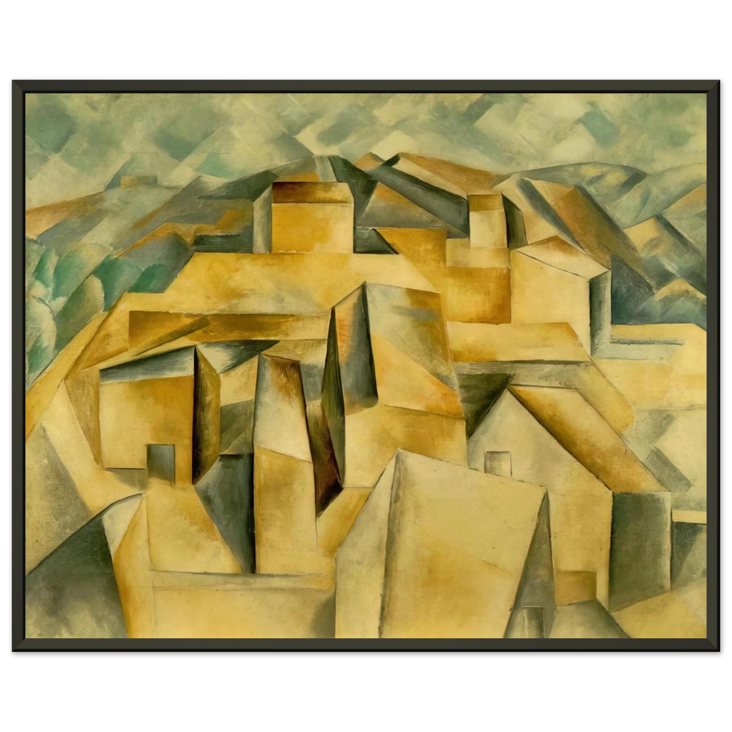 Pablo Picasso Houses on the hill Framed Art Print - Aluminum Frame - 40x50 cm / 16x20 inches