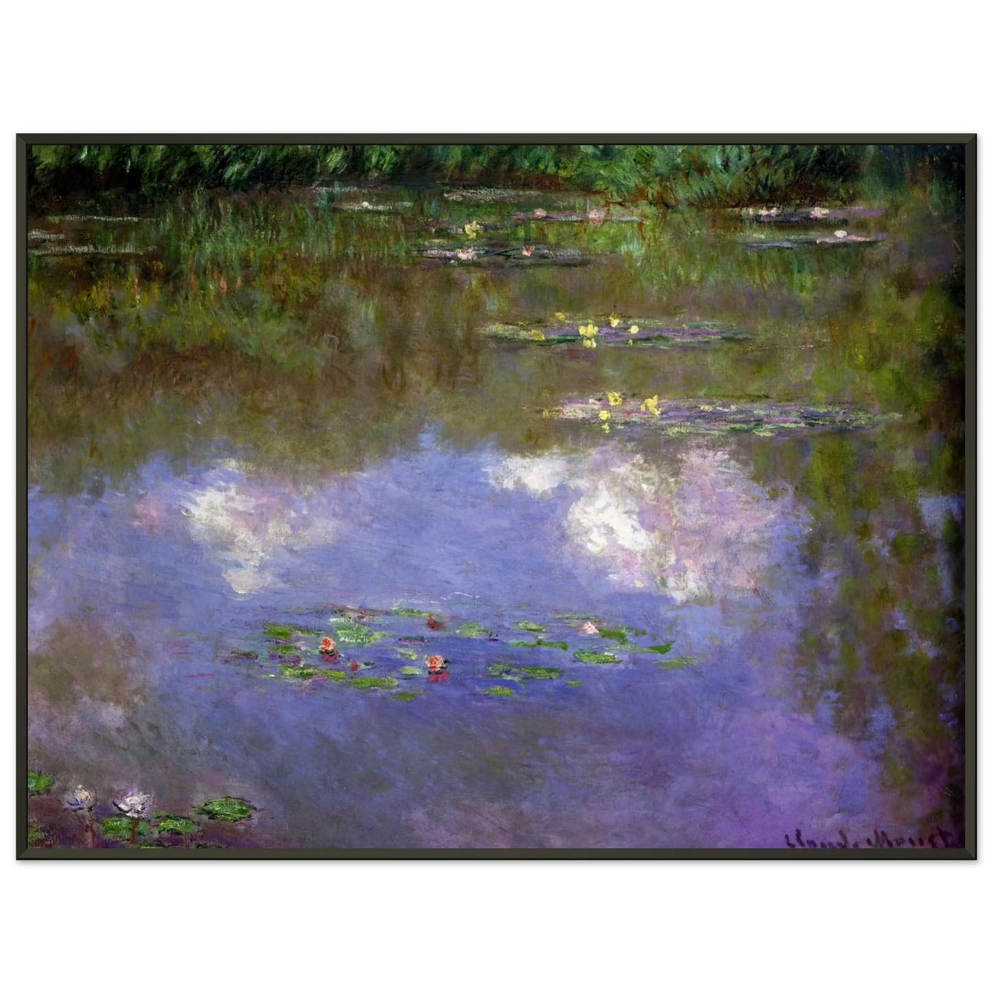claude monet Water Lilies The Clouds Framed Art Print - Aluminum Frame - 60x80 cm / 24x32 inches