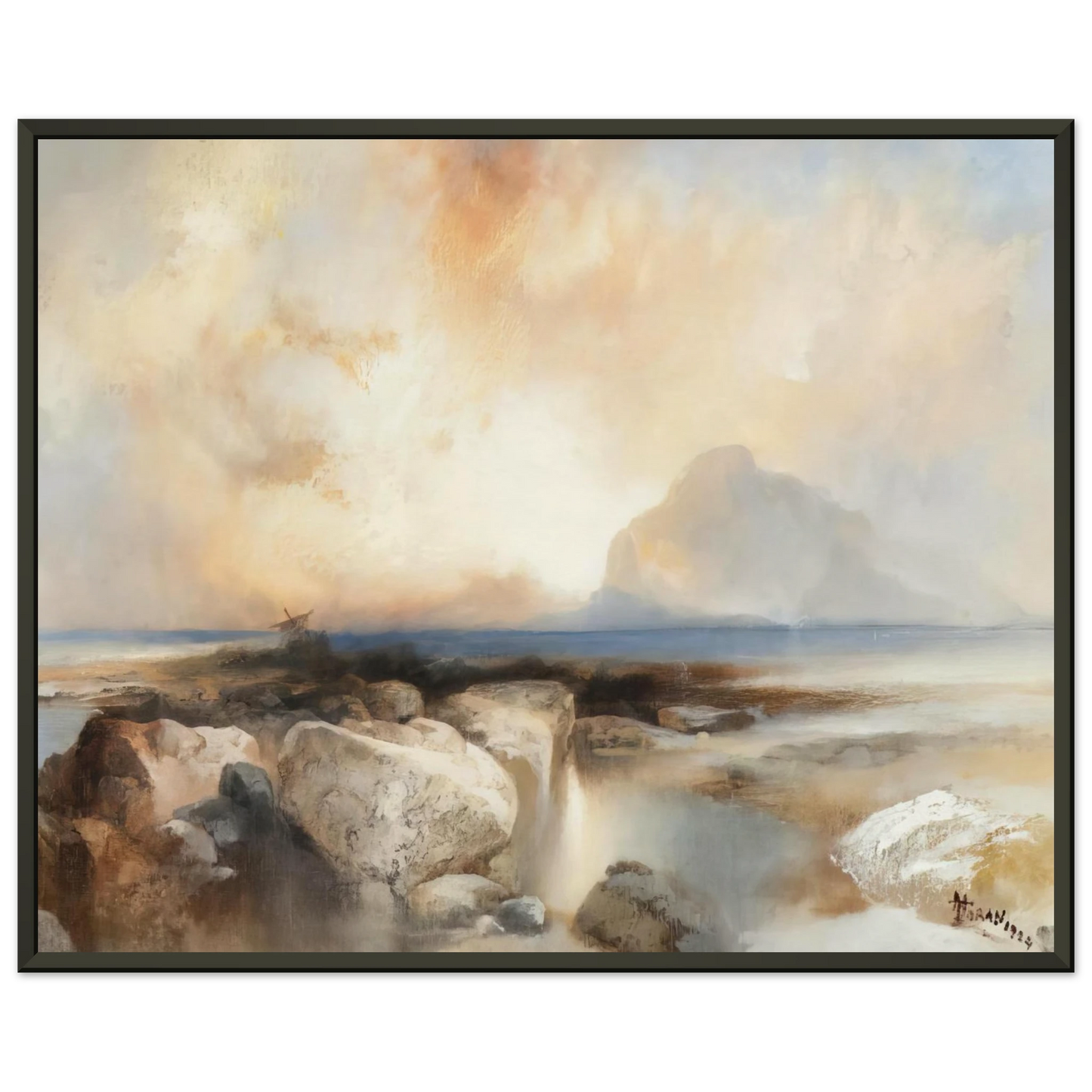 Thomas Moran Seascape Framed Art Print - Aluminum Frame - 70x100 cm / 28x40 inches