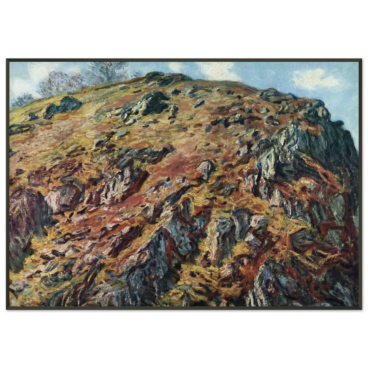 claude monet Study of Rocks Framed Art Print - Aluminum Frame - 21x29.7 cm / 8x12"