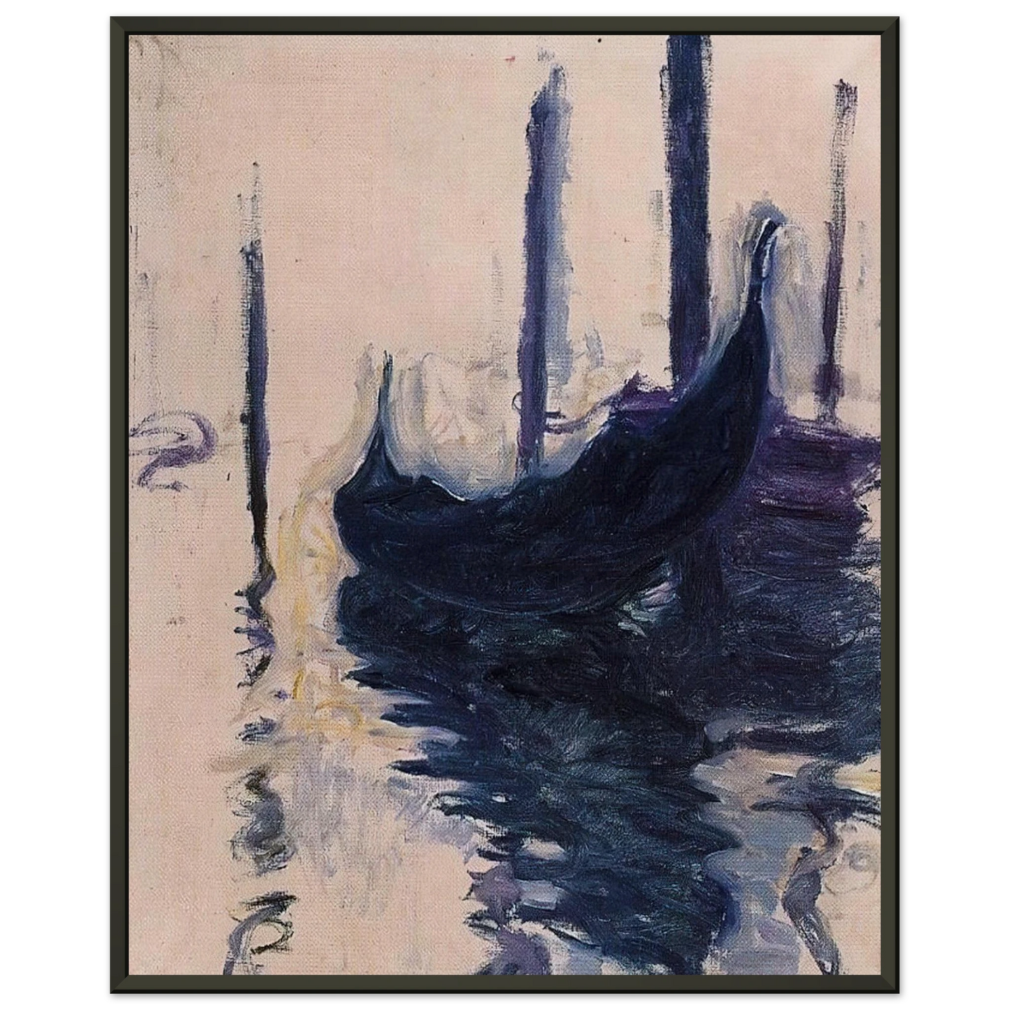 claude monet  Gondola in Venice Framed Art Print  - Aluminum Frame - 40x50 cm / 16x20 inches
