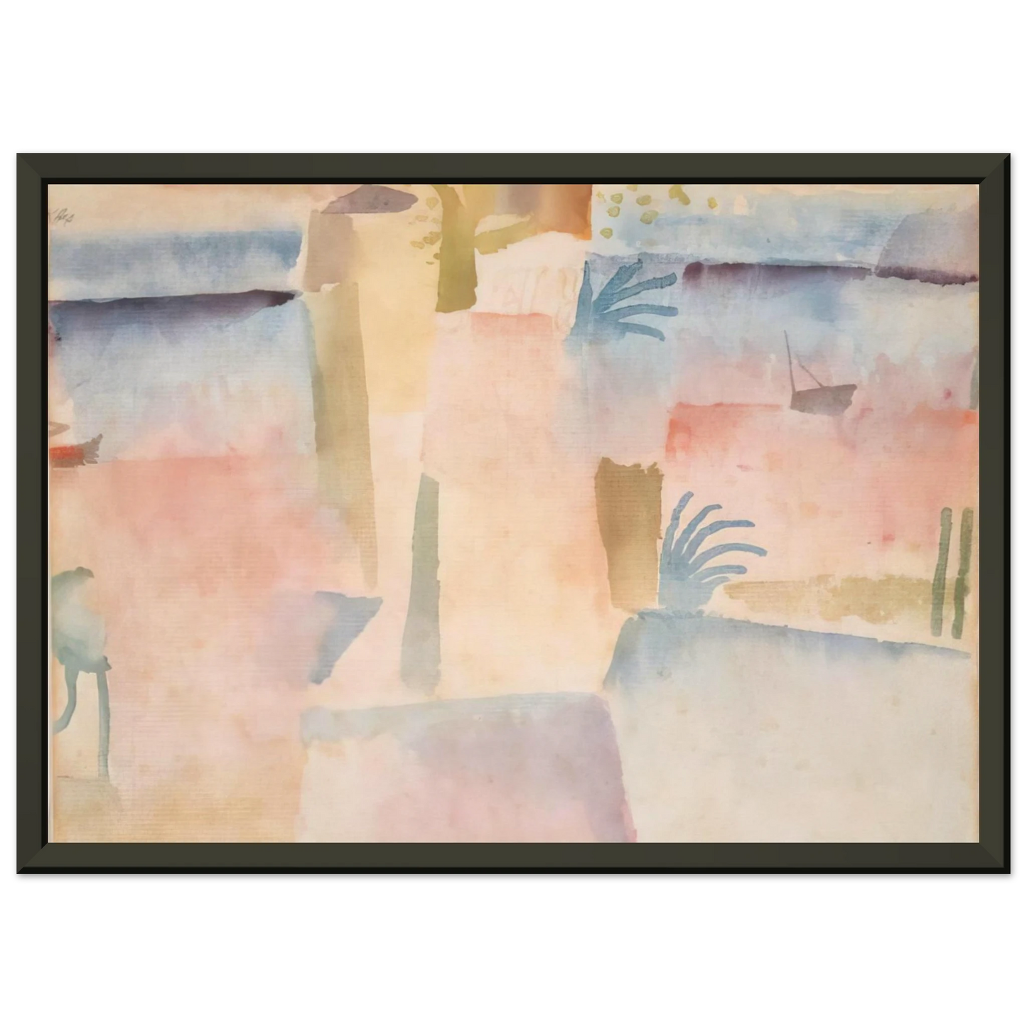 Paul Klee VIEW TOWARDS THE PORT OF HAMMAMET 1914 Framed Art Print - Aluminum Frame - 60x80 cm / 24x32 inches