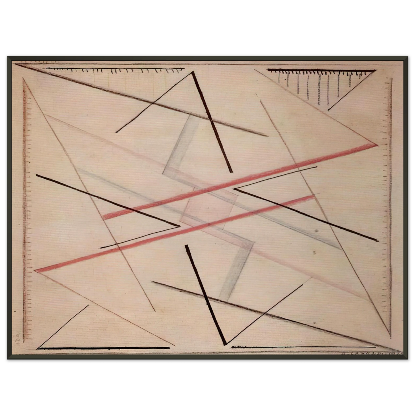 Bice Lazzari Astrazione di una linea n 2 disegno 1925 Framed Art Print - Aluminum Frame - 60x80 cm / 24x32 inches