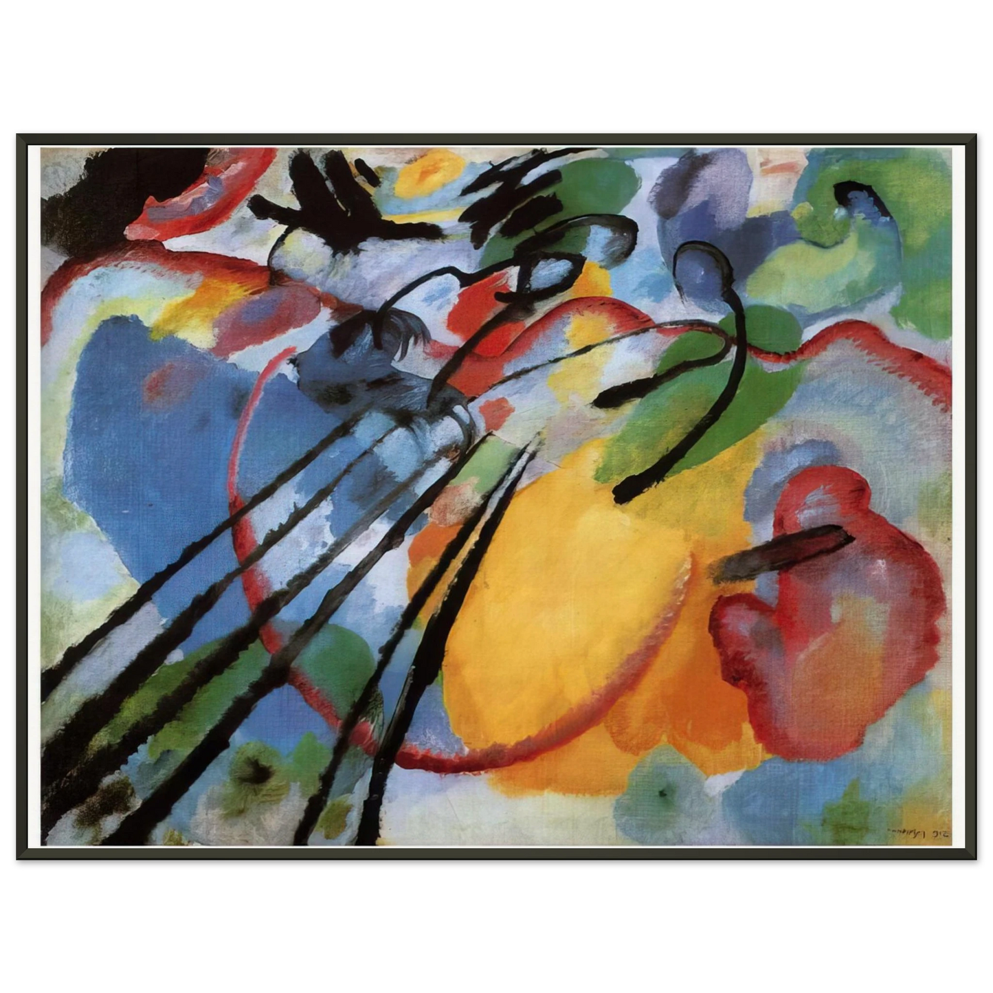 Wassily Kandinsky  IMPROVISATION 26 ROWING 1912 Framed Art Print  - Aluminum Frame - 40x50 cm / 16x20 inches