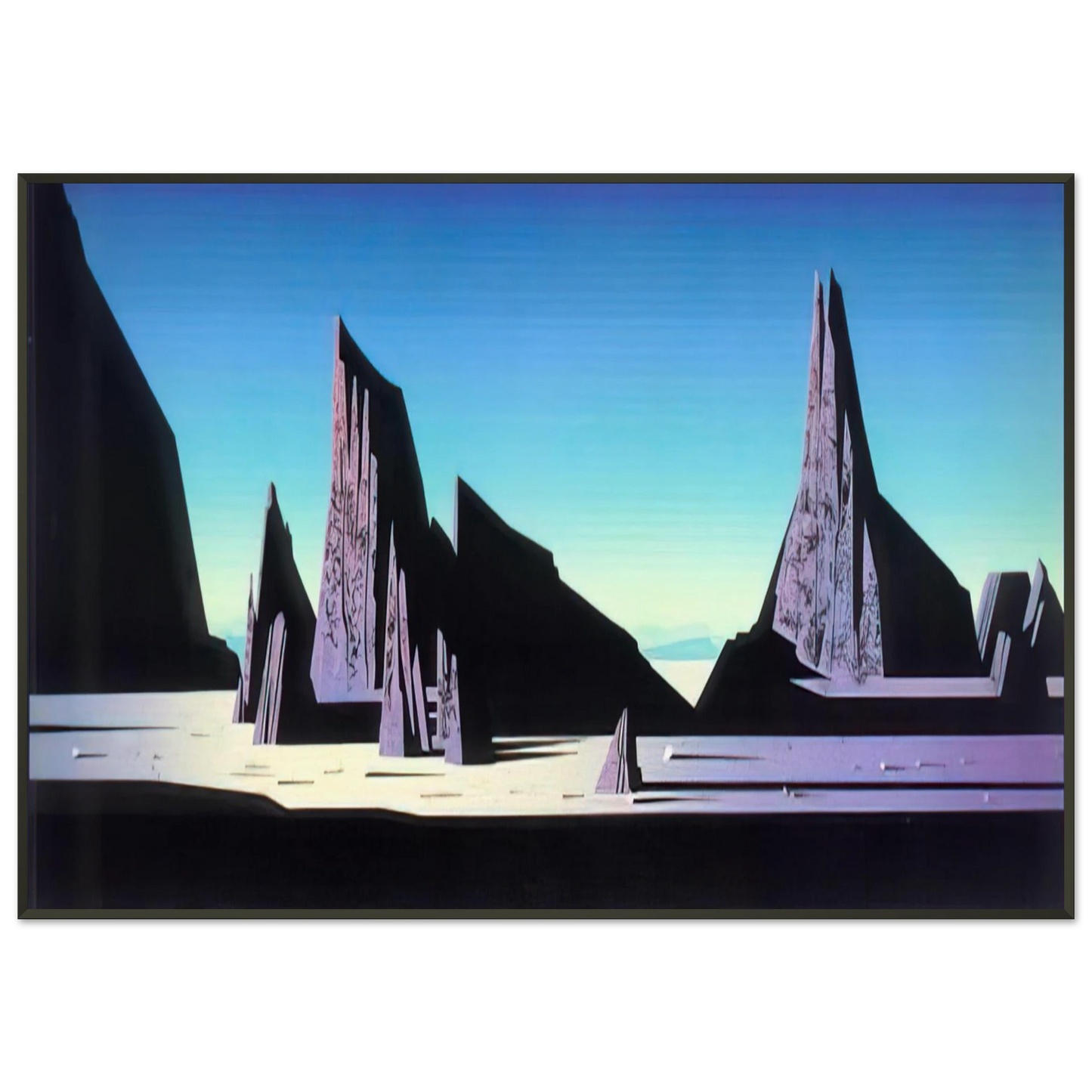 Eyvind Earle  Desert Rocks Framed Art Print  - Aluminum Frame - 21x29.7 cm / 8x12"