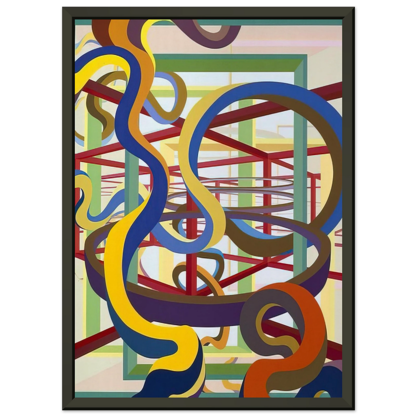 Al Held Vorcex IV Framed Art Print - Aluminum Frame - 70x100 cm / 28x40 inches