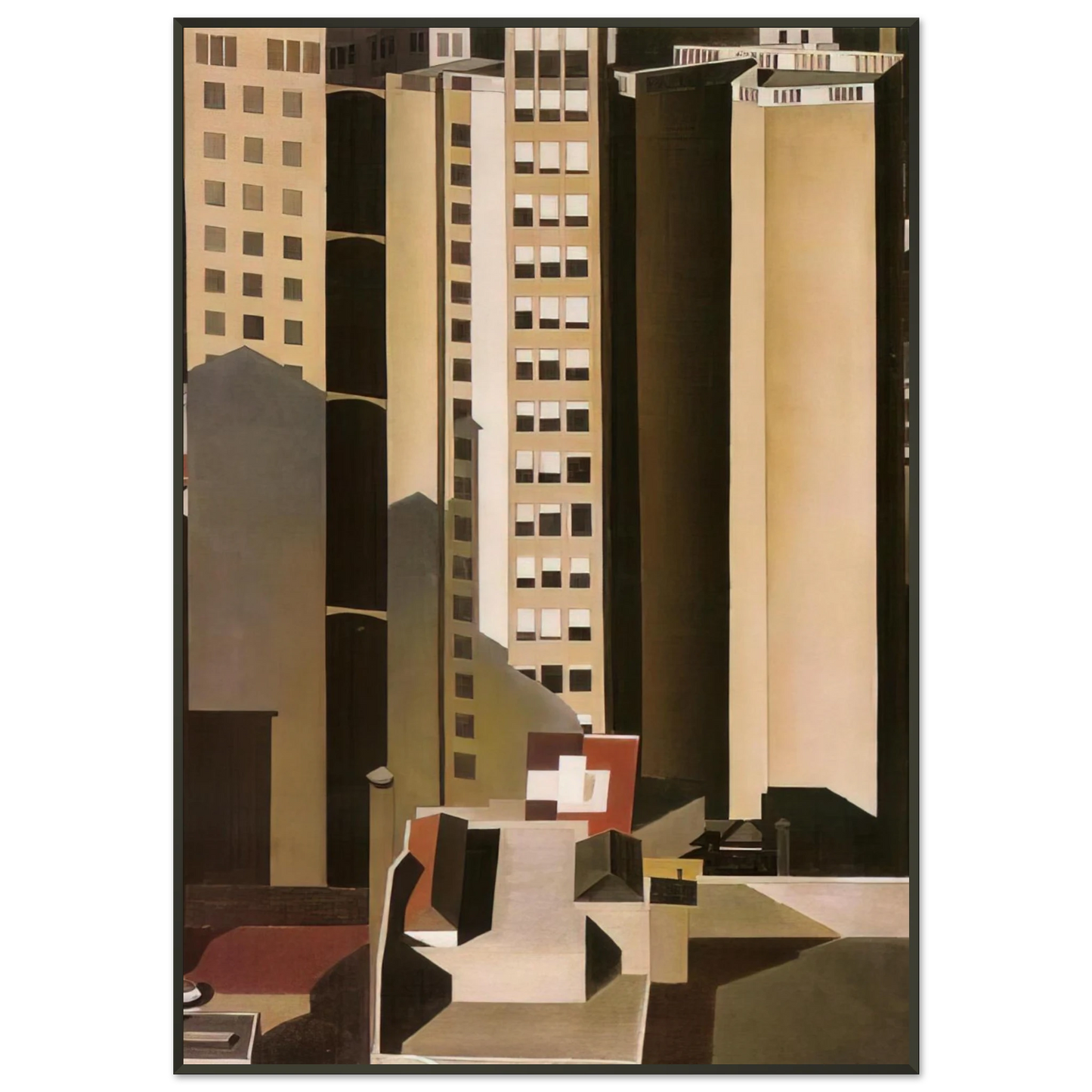 Charles Sheeler Skyscrapers 1922 Framed Art Print - Aluminum Frame - 21x29.7 cm / 8x12"