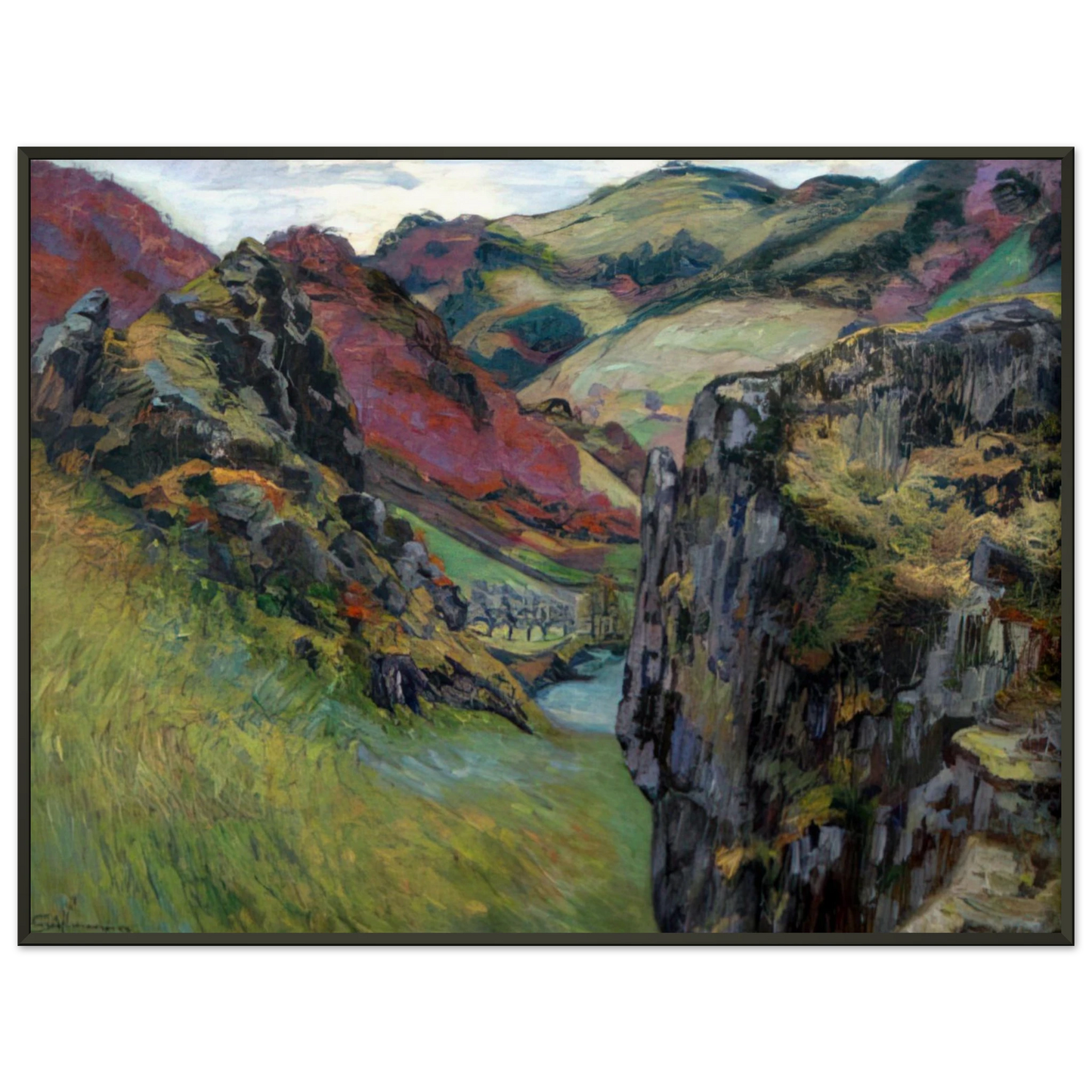 Armand Guillaumin Landscape near SaintJuliendesChazes Framed Art Print - Aluminum Frame - 70x100 cm / 28x40 inches