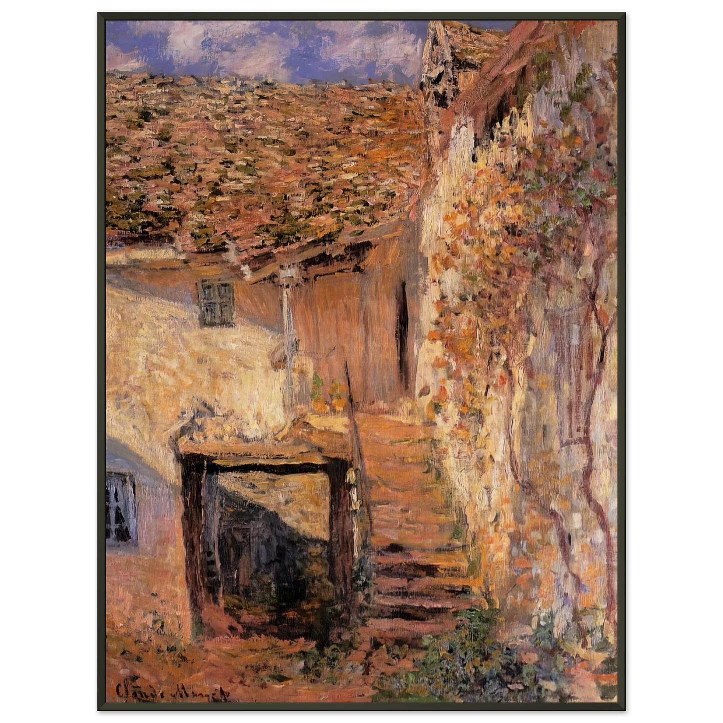 claude monet The Steps Framed Art Print - Aluminum Frame - 70x100 cm / 28x40 inches
